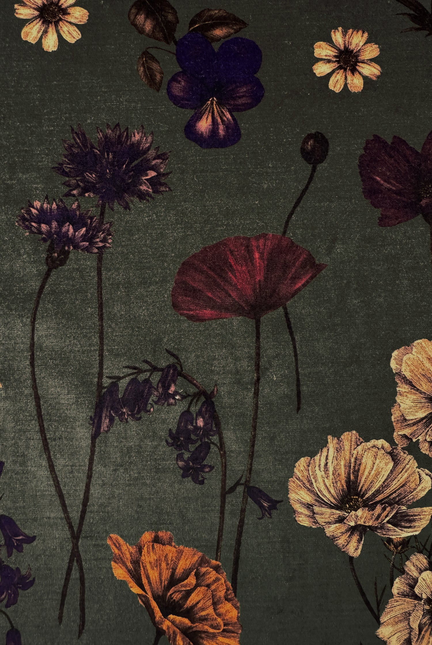 BOTANICA Verdigris velvet fabric