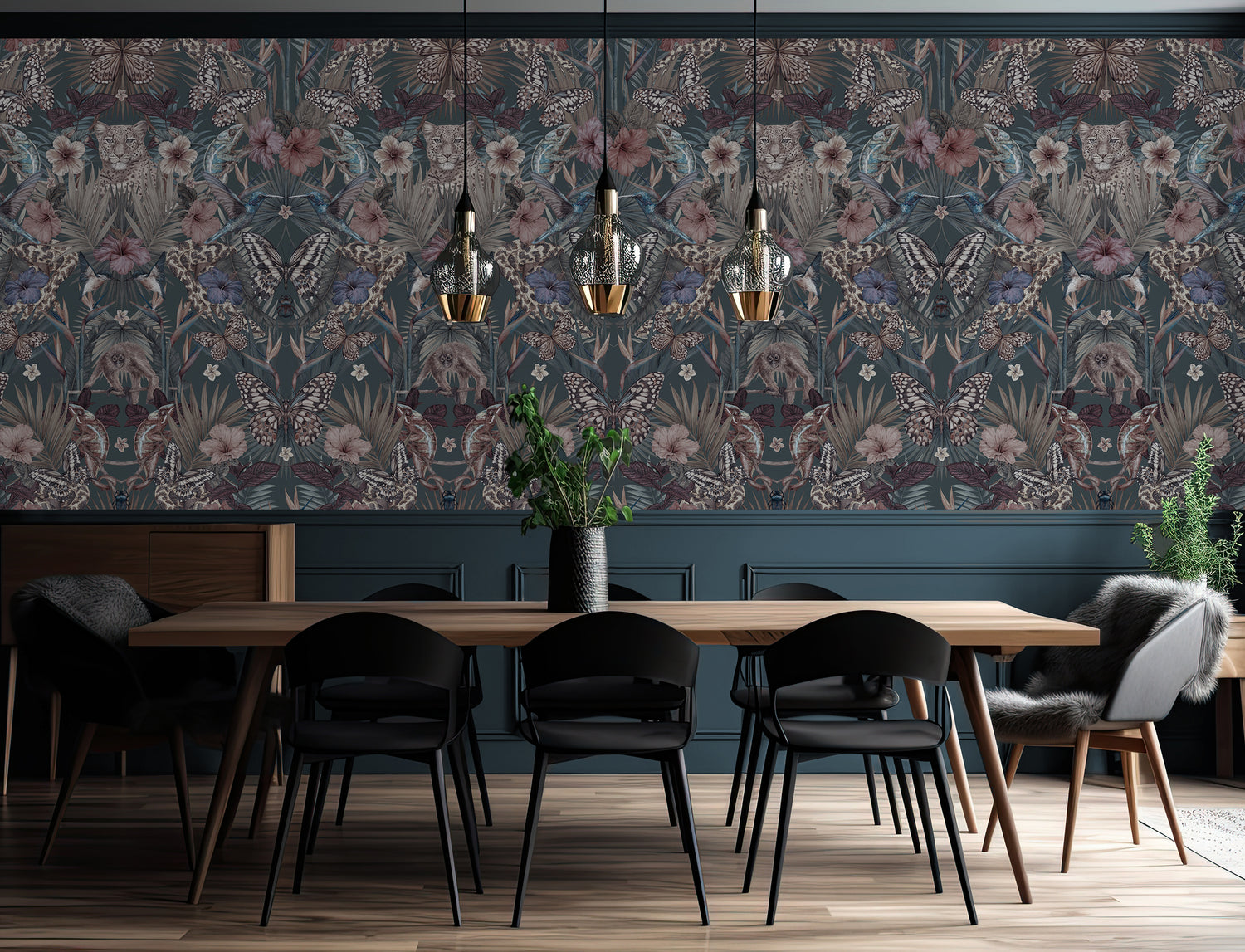 EXOTICA Dusky Petrol Wallpaper