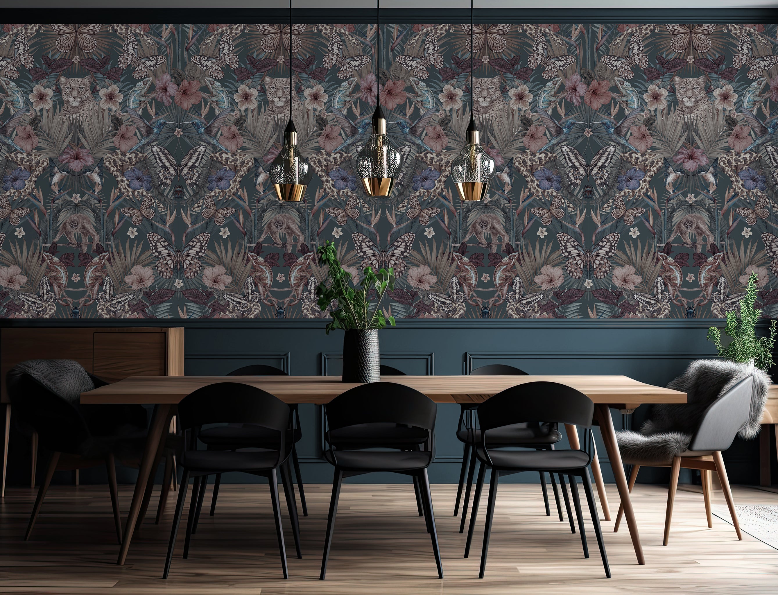 EXOTICA Dusky Petrol Wallpaper