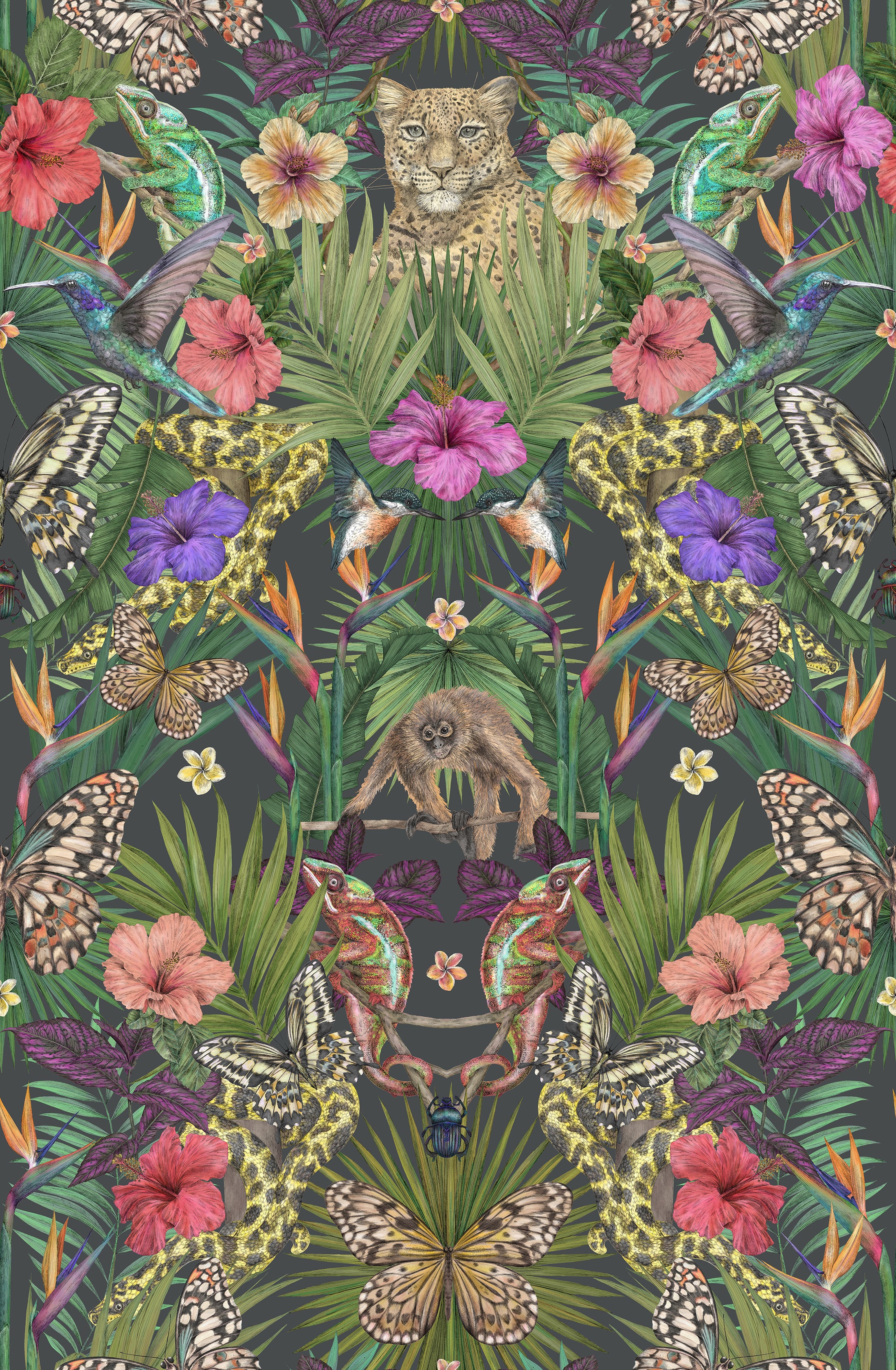 EXOTICA Noir velvet fabric