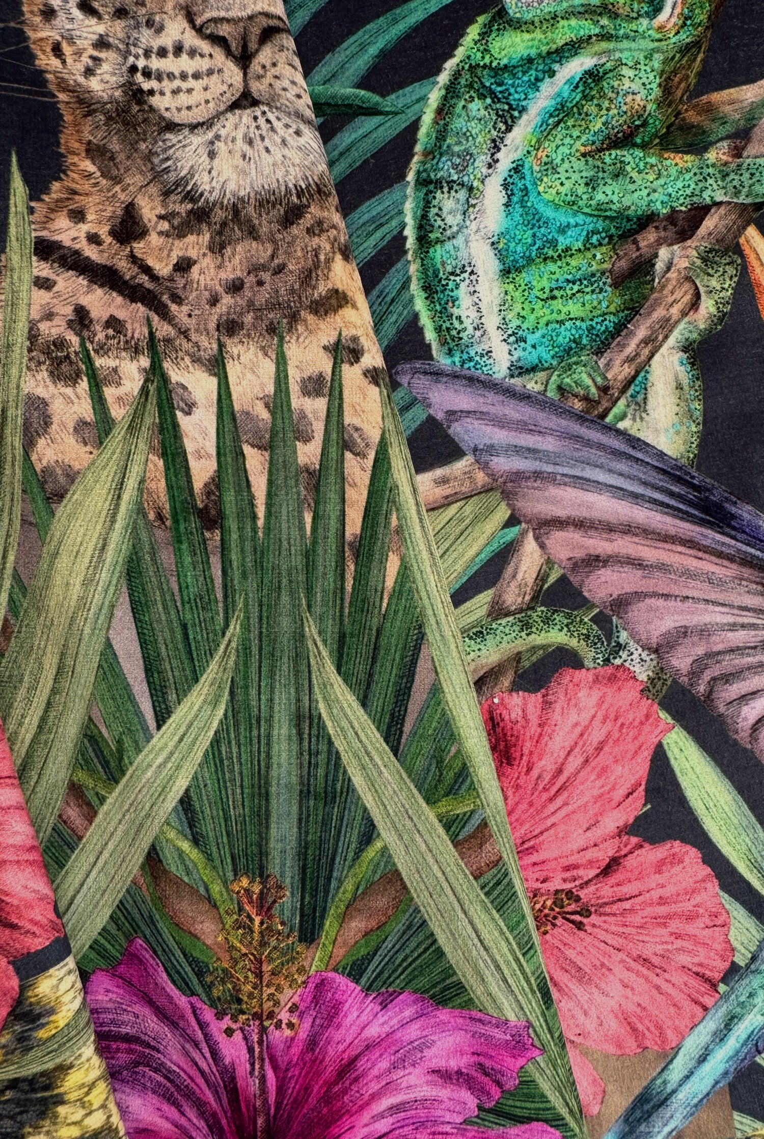 EXOTICA Noir velvet fabric