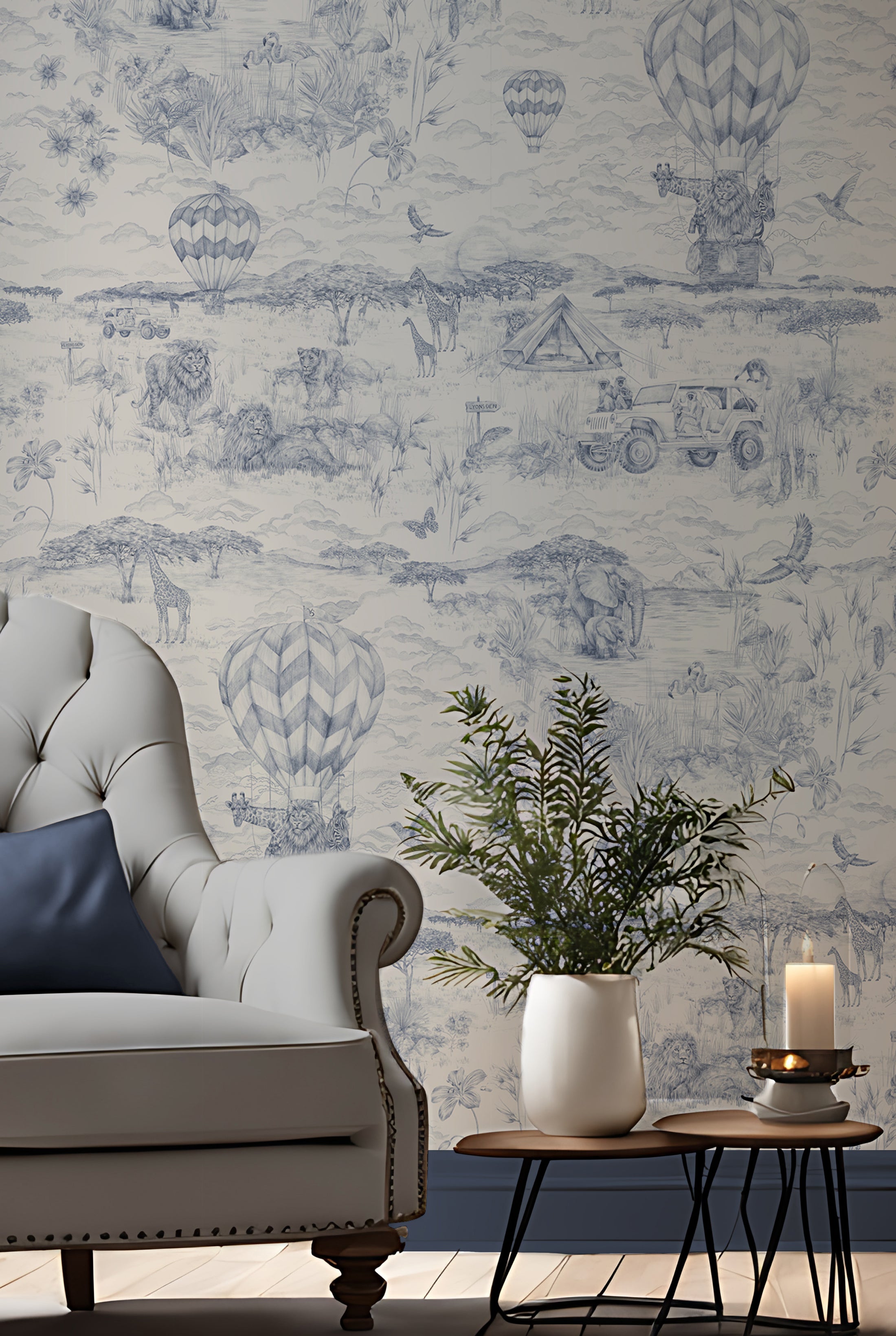 LYONS DEN Classic Navy Wallpaper