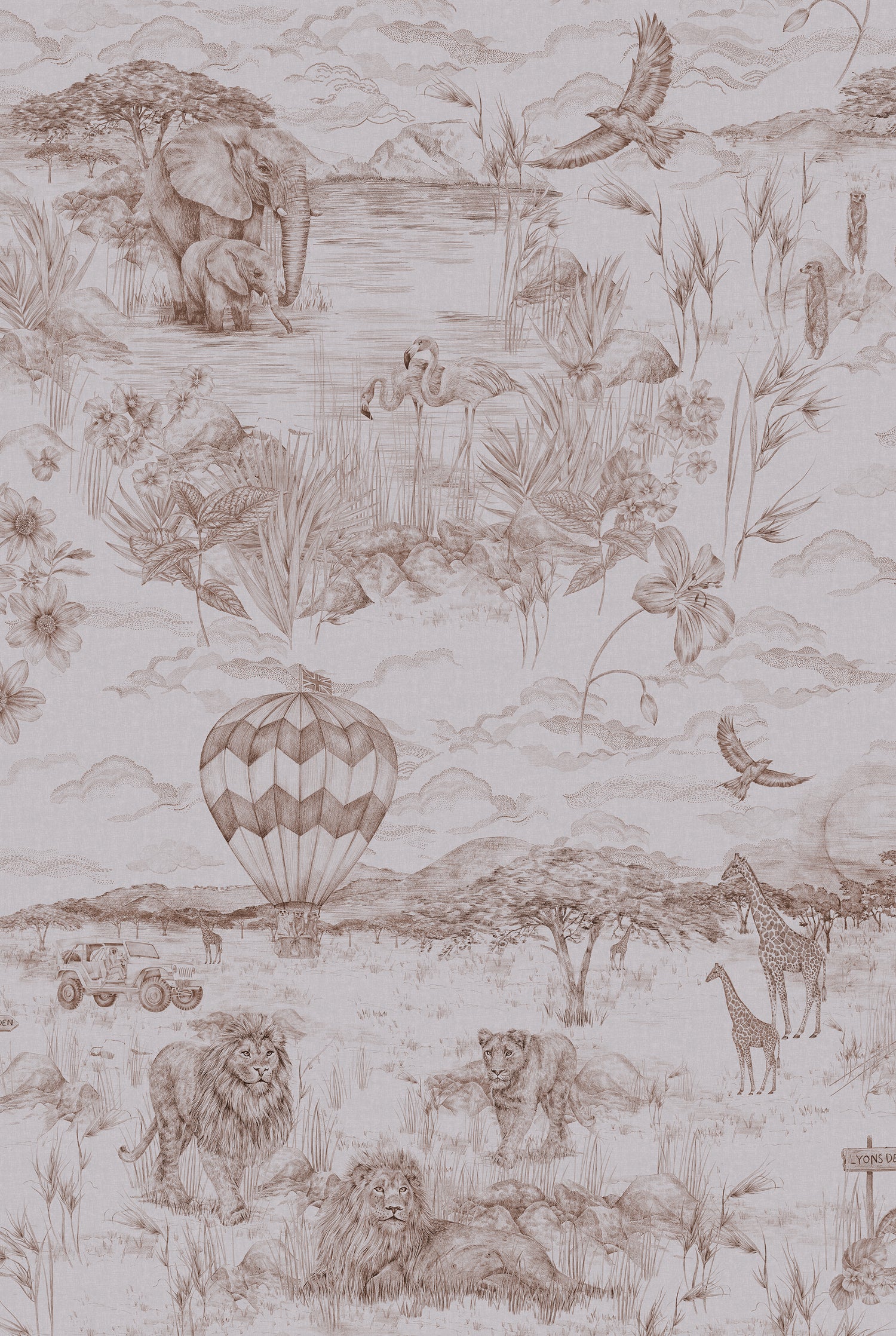 LYONS DEN Coconut Umber Wallpaper