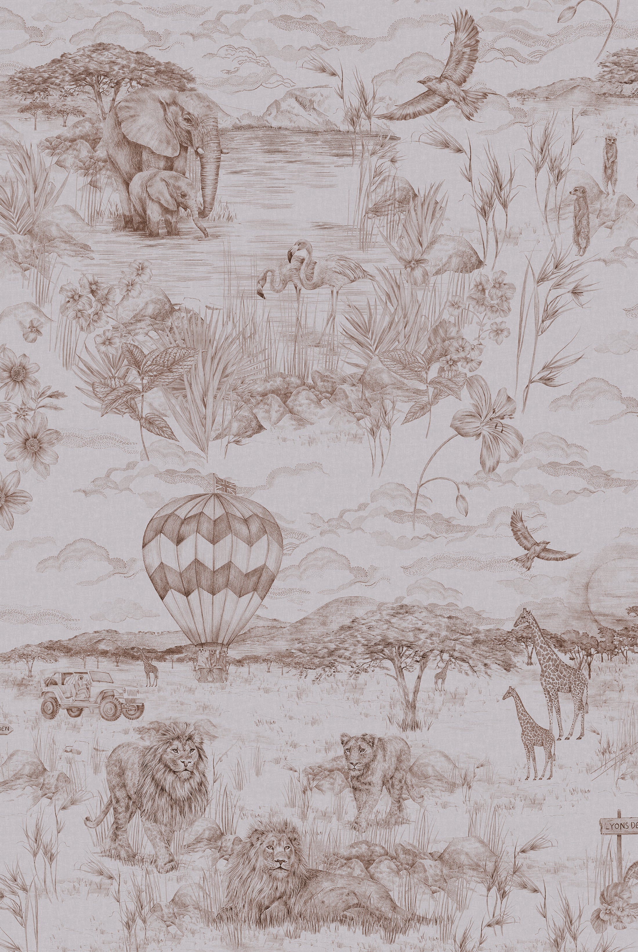 LYONS DEN Coconut Umber Wallpaper