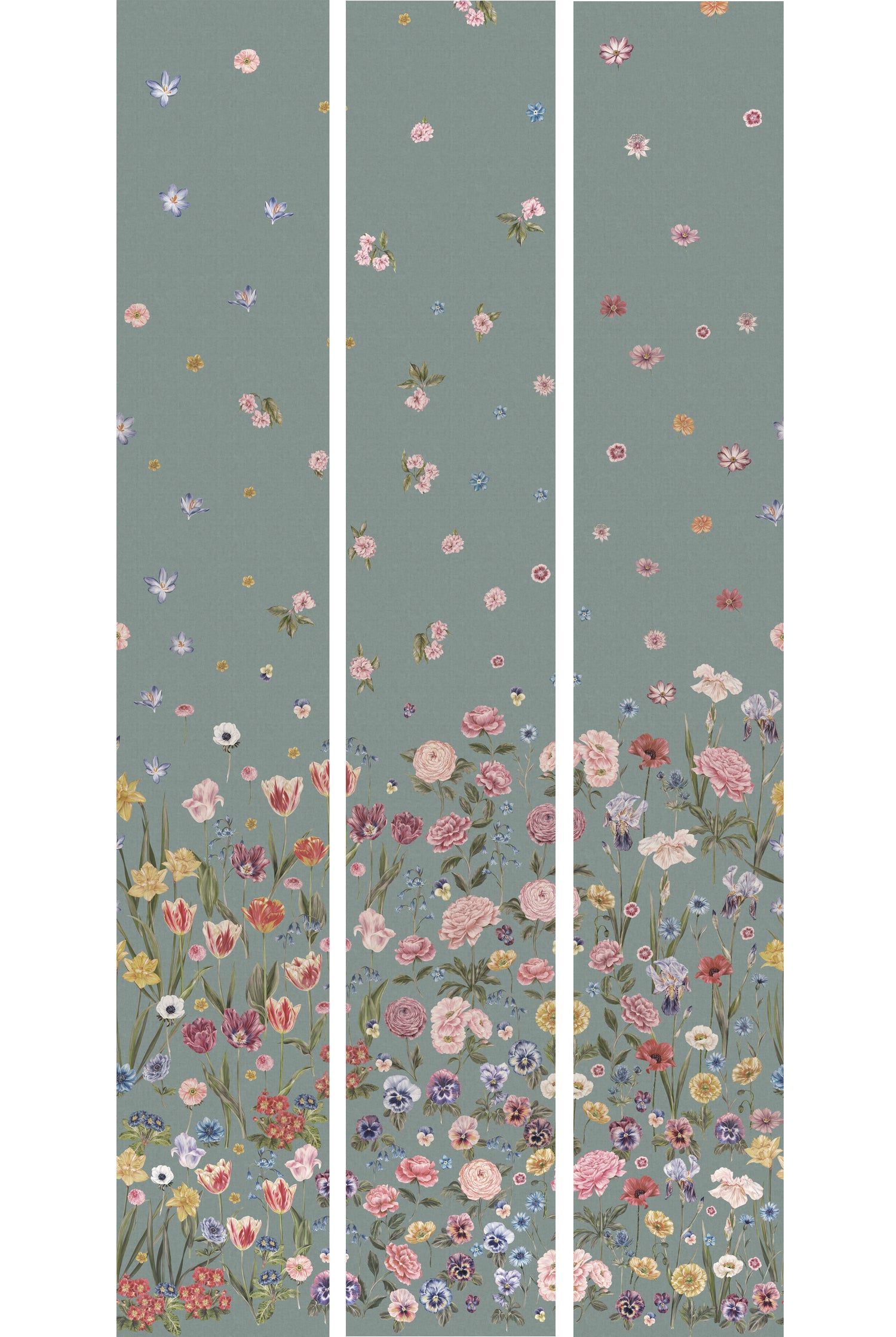 SEASONS IN BLOOM Duck Egg Wallpaper