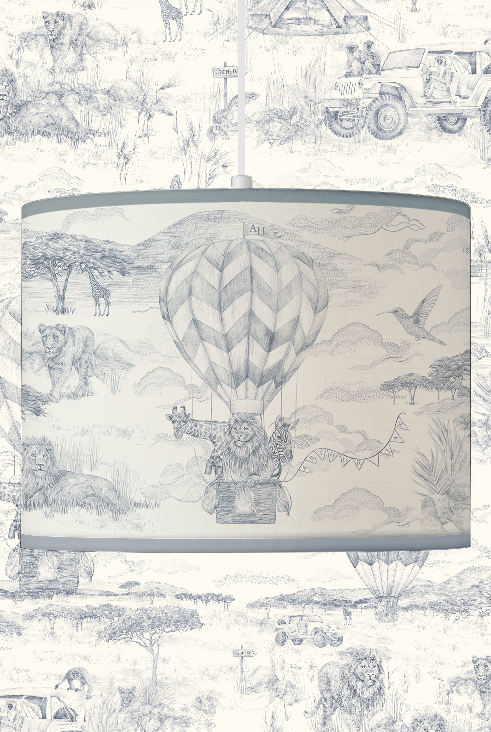 LYONS DEN Baby Blue personalized lampshade