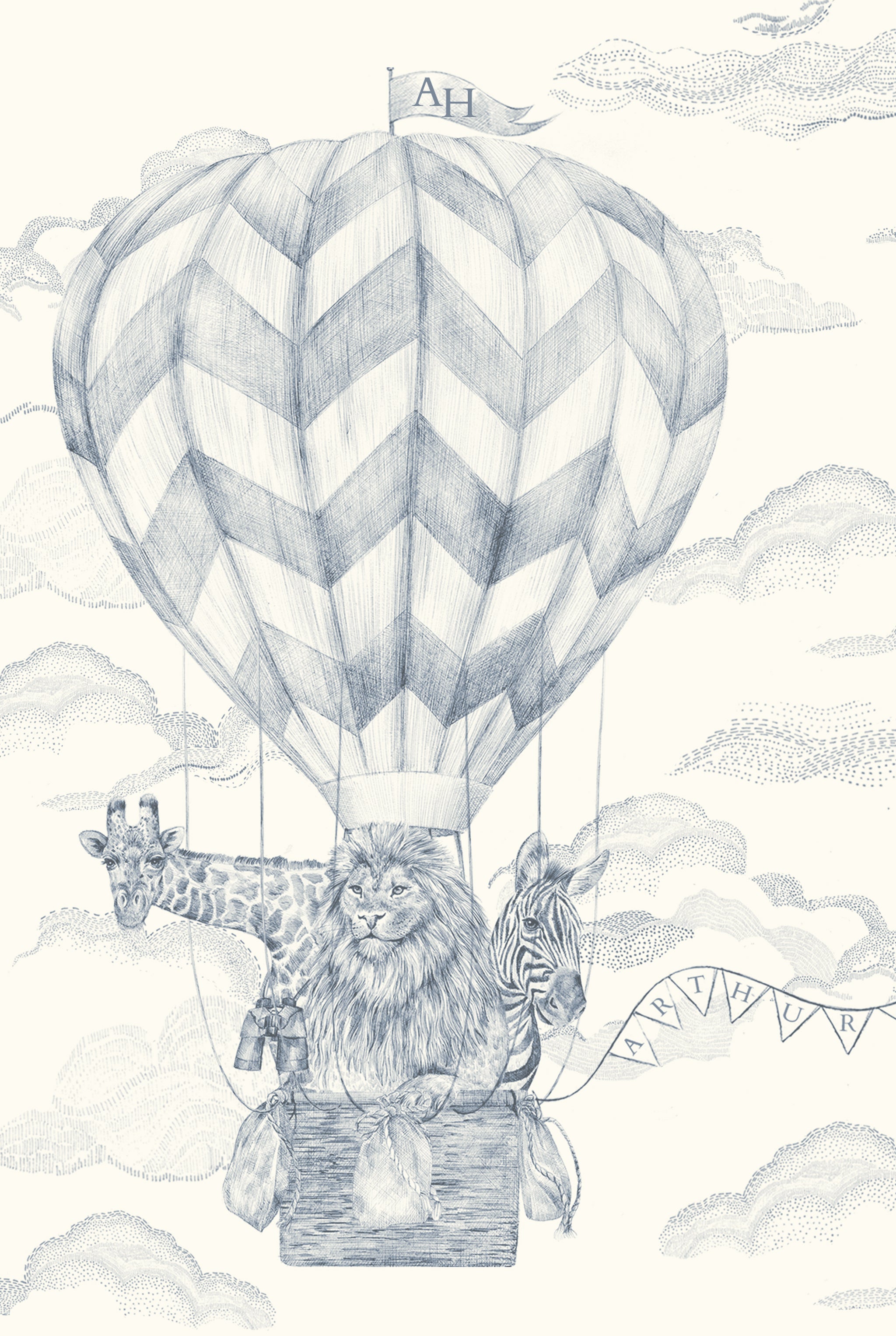 LYONS DEN Baby Blue personalized lampshade