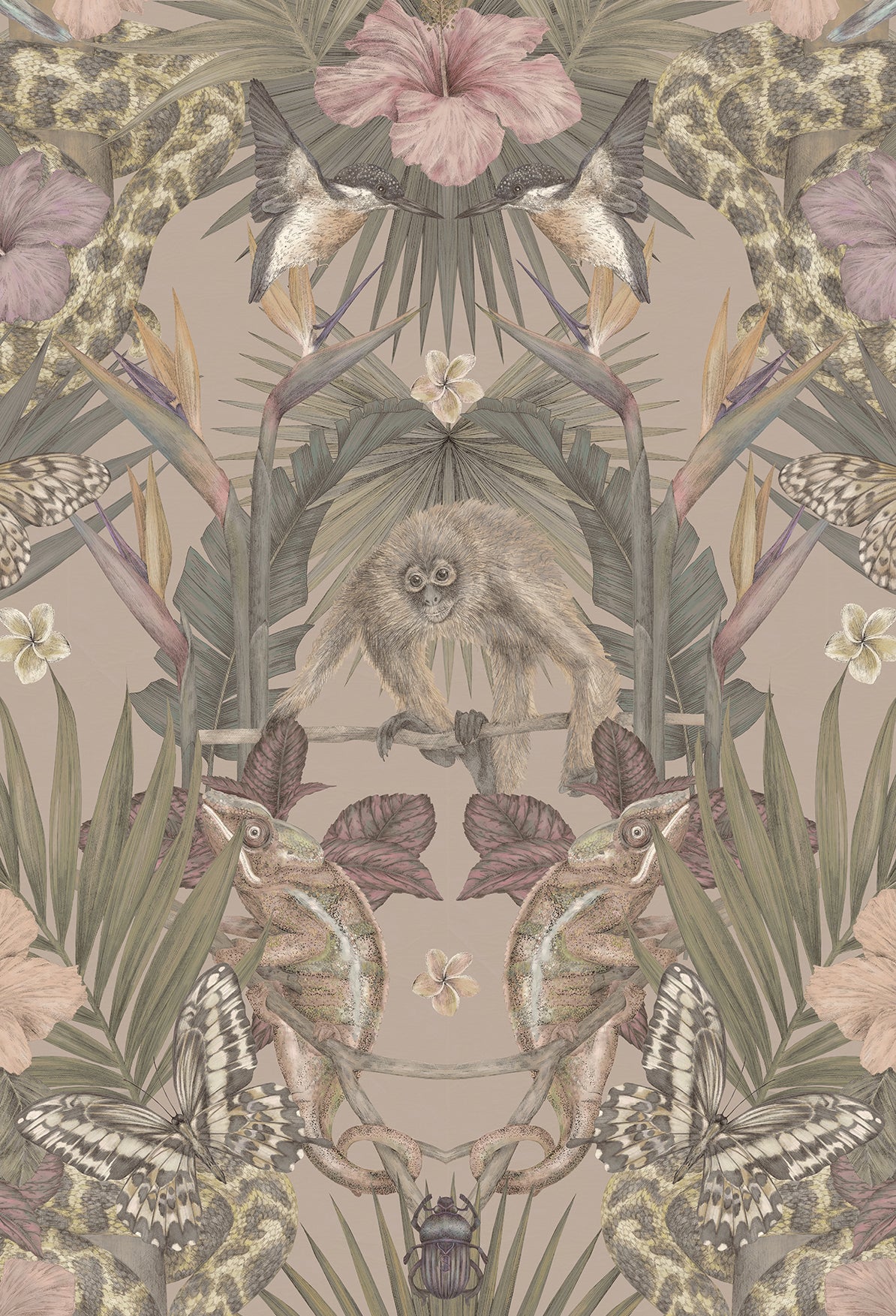 EXOTICA Dusty Rose Wallpaper