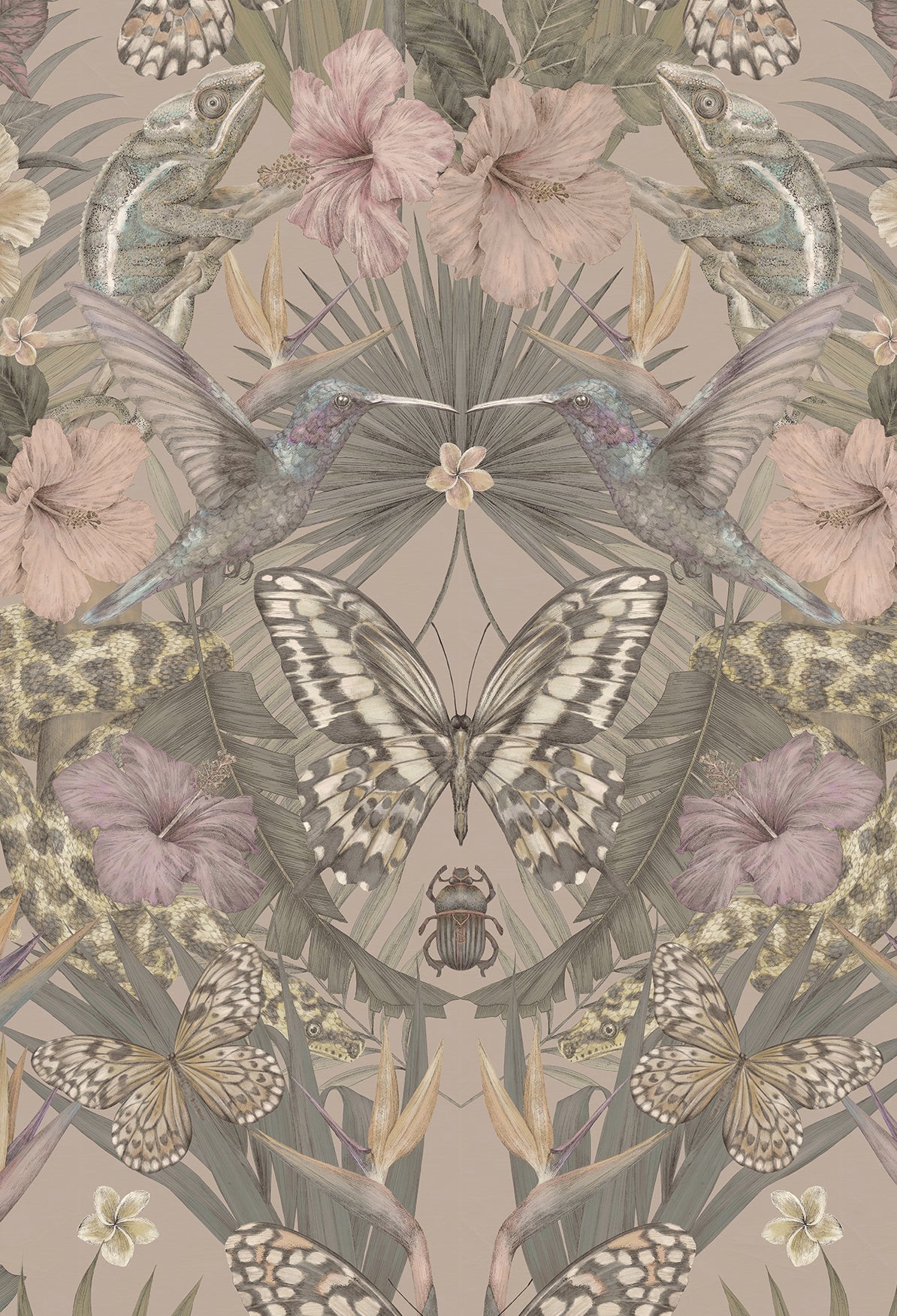 EXOTICA Dusty Rose Wallpaper