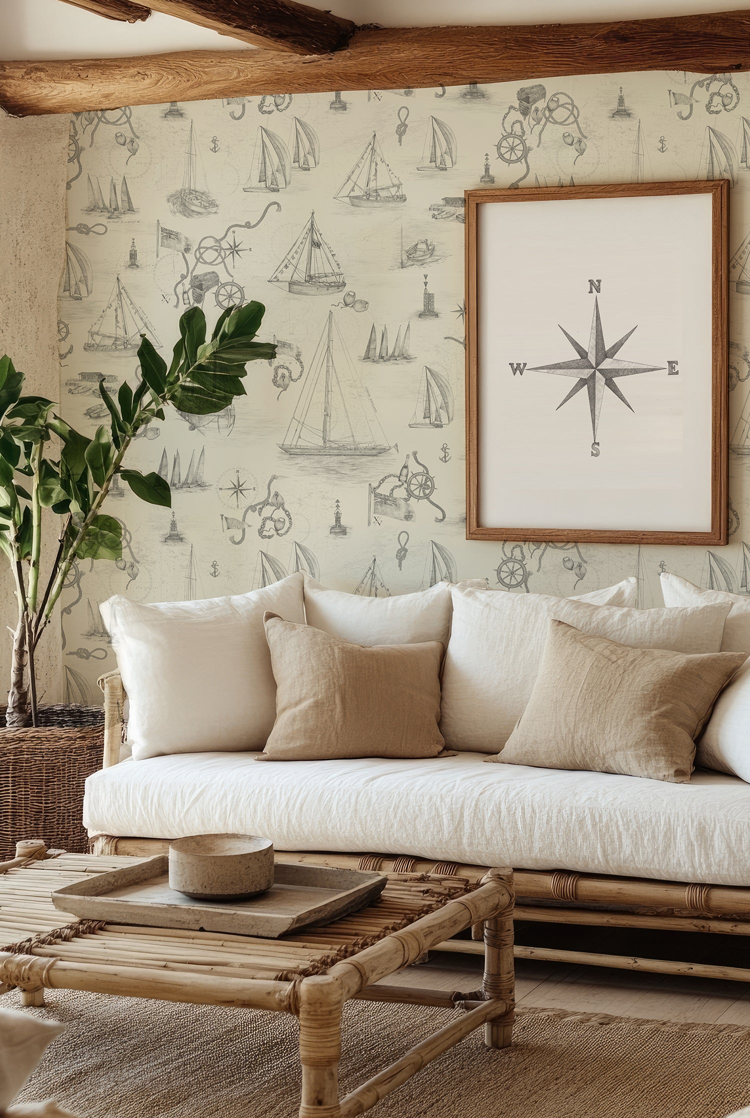 XV COWES MURAL Parchment Wallpaper
