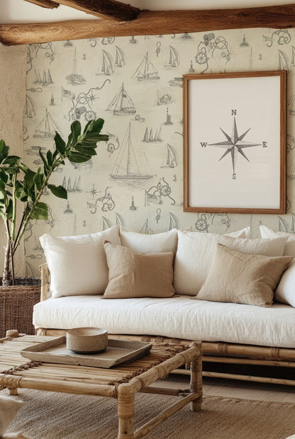 XV COWES MURAL Parchment Wallpaper