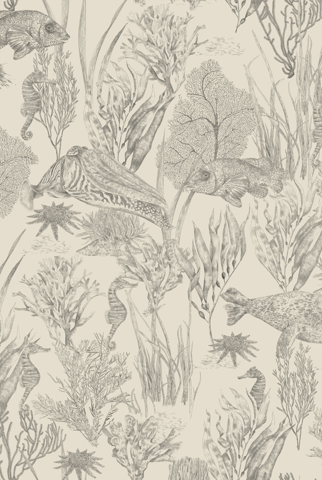 XV SEAVIEW MURAL Parchment Wallpaper