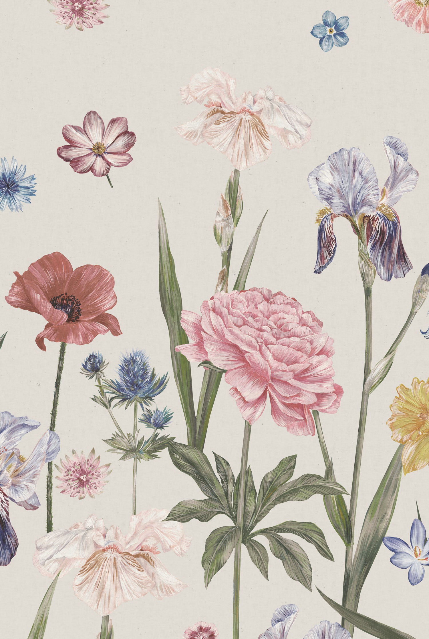 SEASONS IN BLOOM Parchment Wallpaper