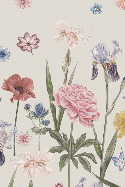 SEASONS IN BLOOM Parchment Wallpaper