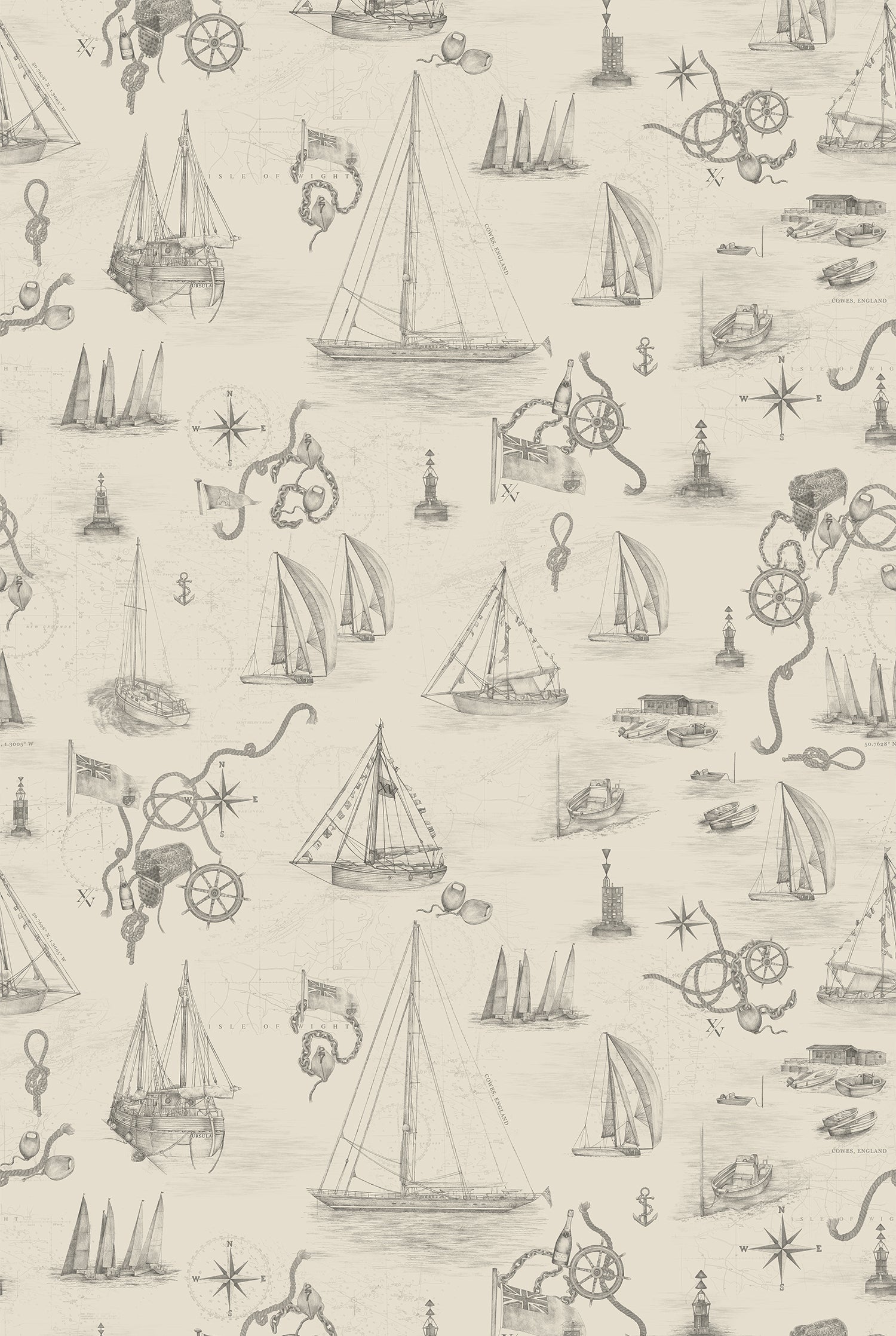 XV COWES MURAL Parchment Wallpaper