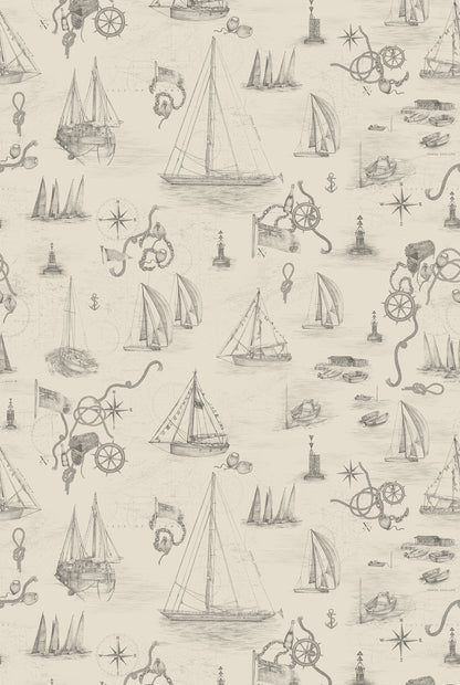 XV COWES MURAL Parchment Wallpaper