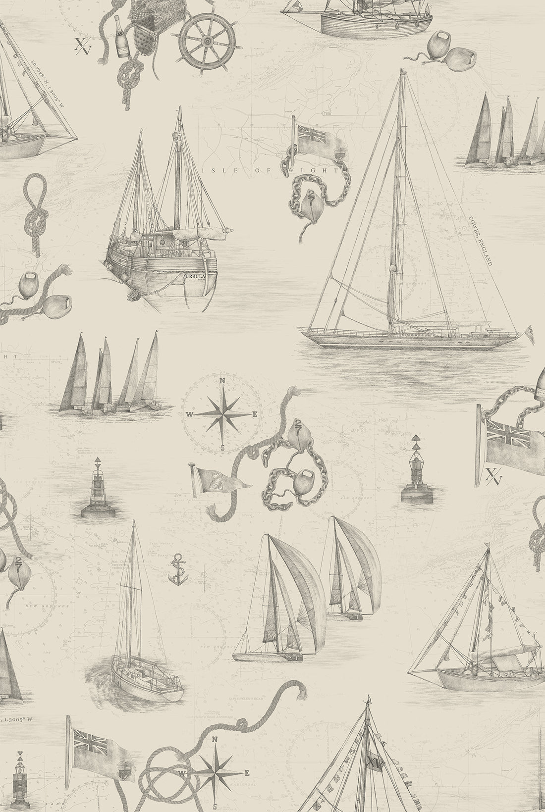 XV COWES MURAL Parchment Wallpaper