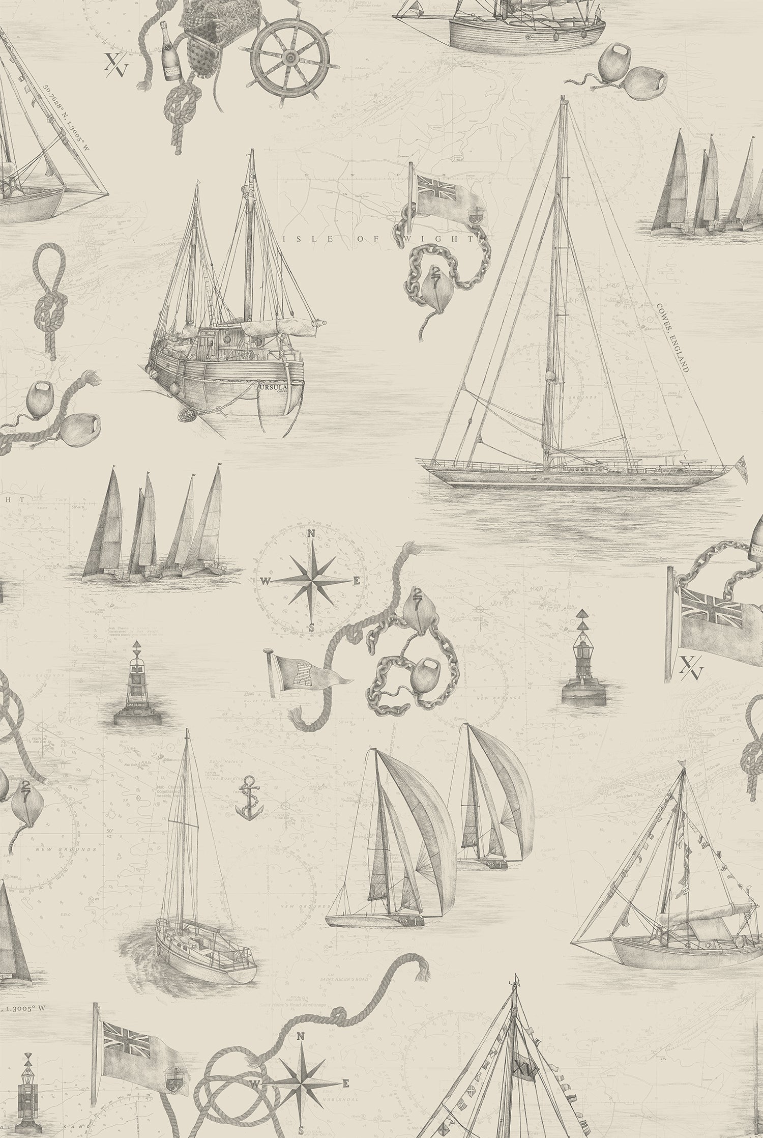 XV COWES MURAL Parchment Wallpaper