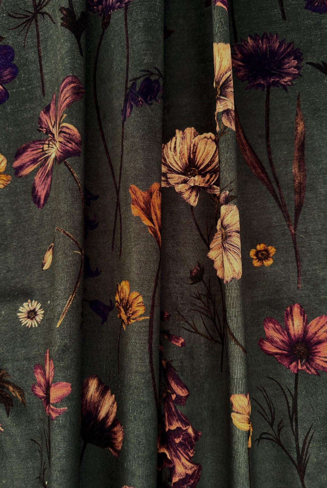 BOTANICA Verdigris velvet fabric