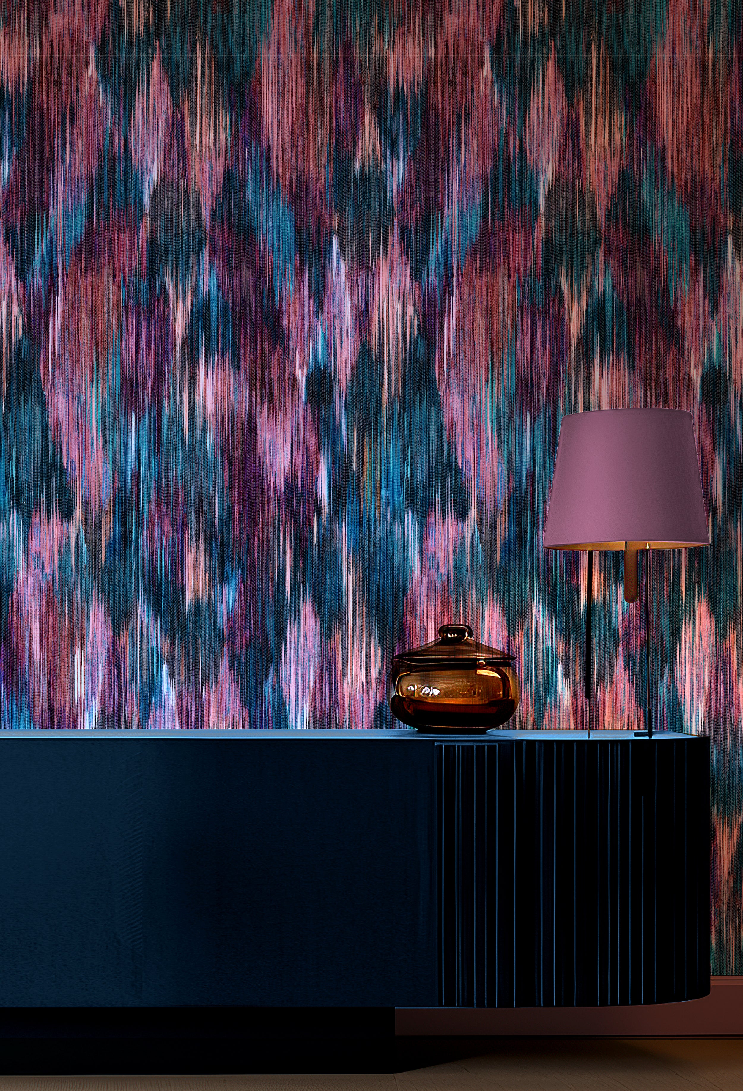 SPECTRE Ikat Jaded Berry Wallpaper
