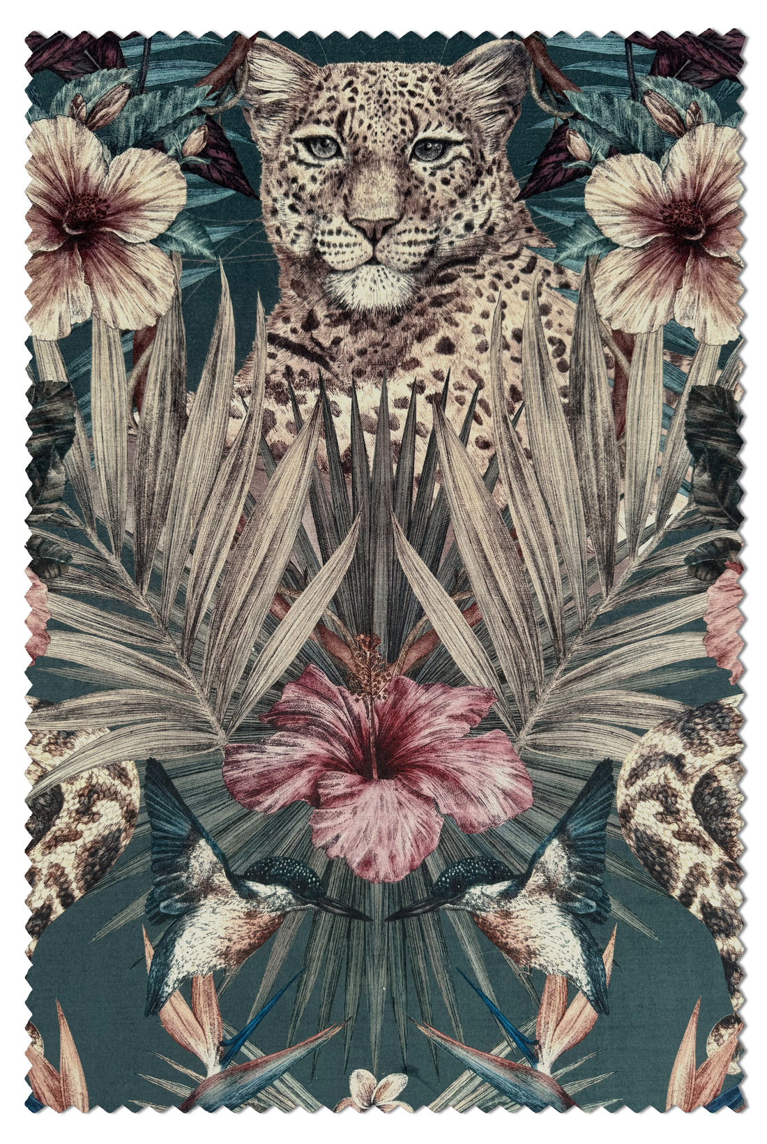 EXOTICA Dusky petrol velvet fabric