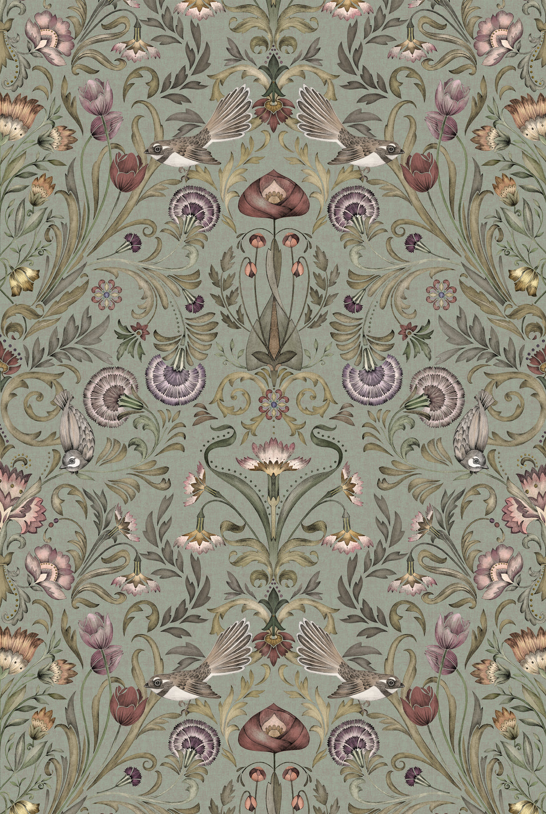 VICTORIAN BLOOM Periwinkle green