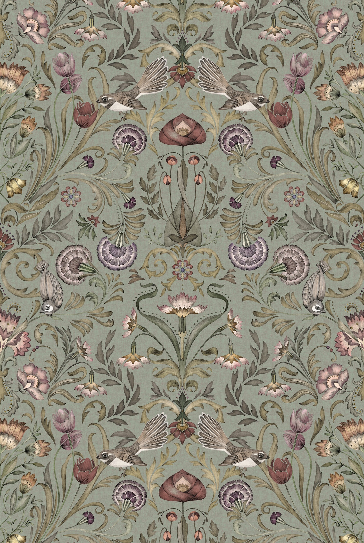 VICTORIAN BLOOM Periwinkle green