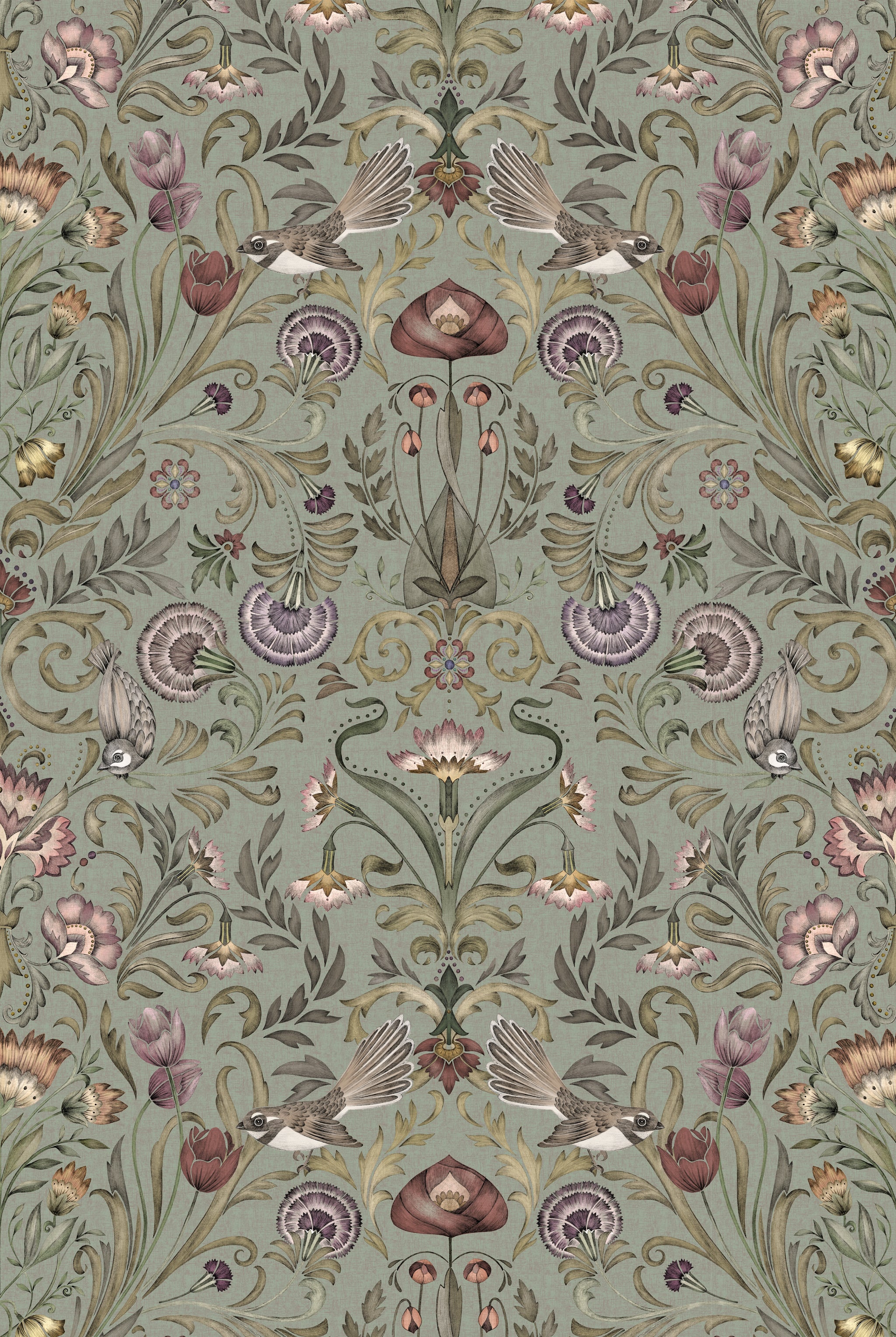 VICTORIAN BLOOM Periwinkle green