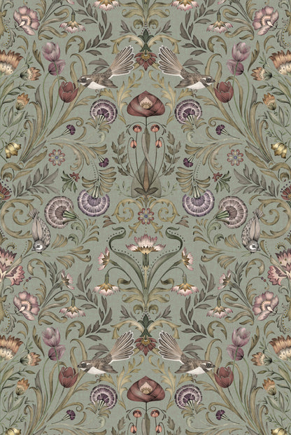 VICTORIAN BLOOM Periwinkle green