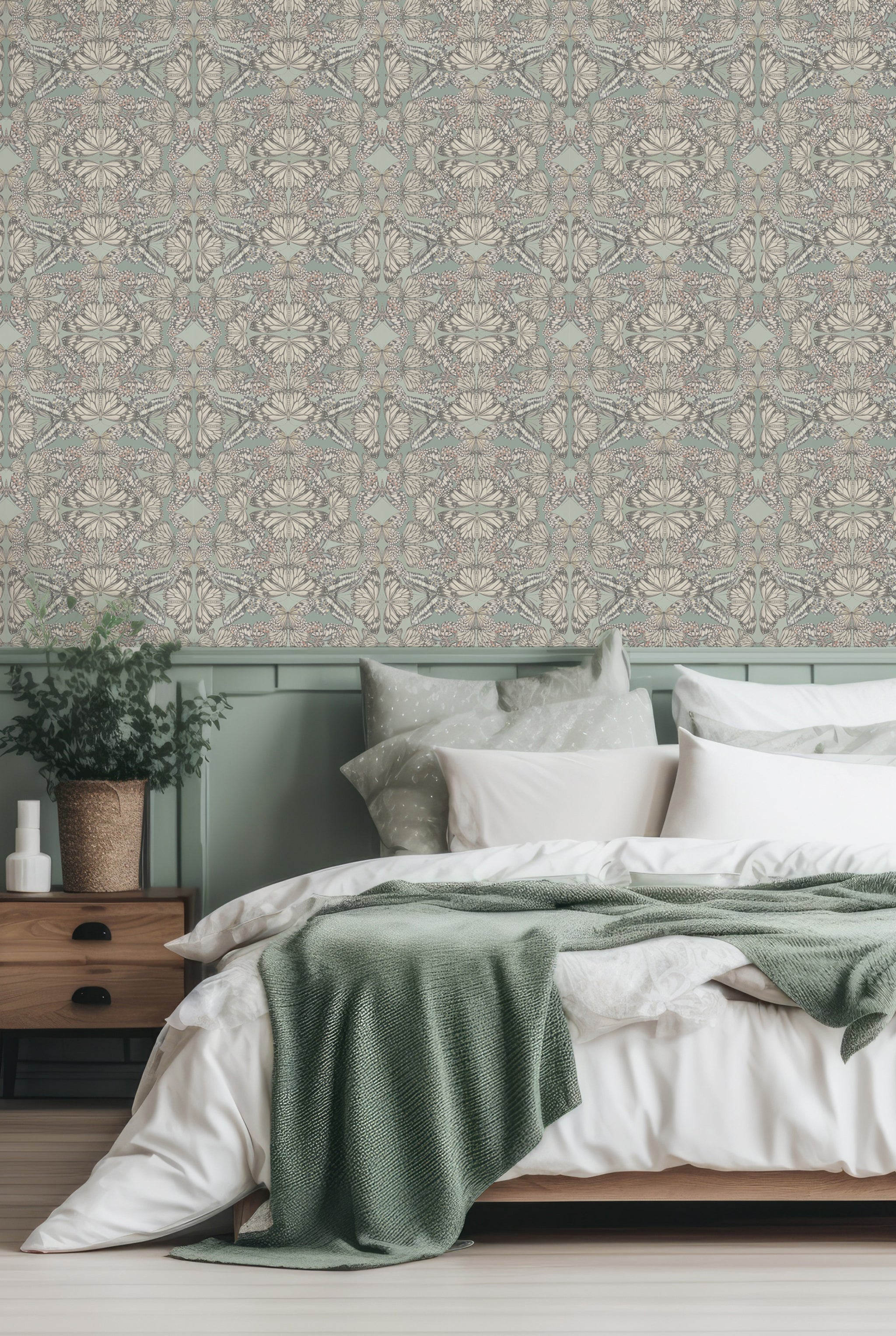 PAPILIO Eau De Nil Wallpaper – Victoria Sanders Design