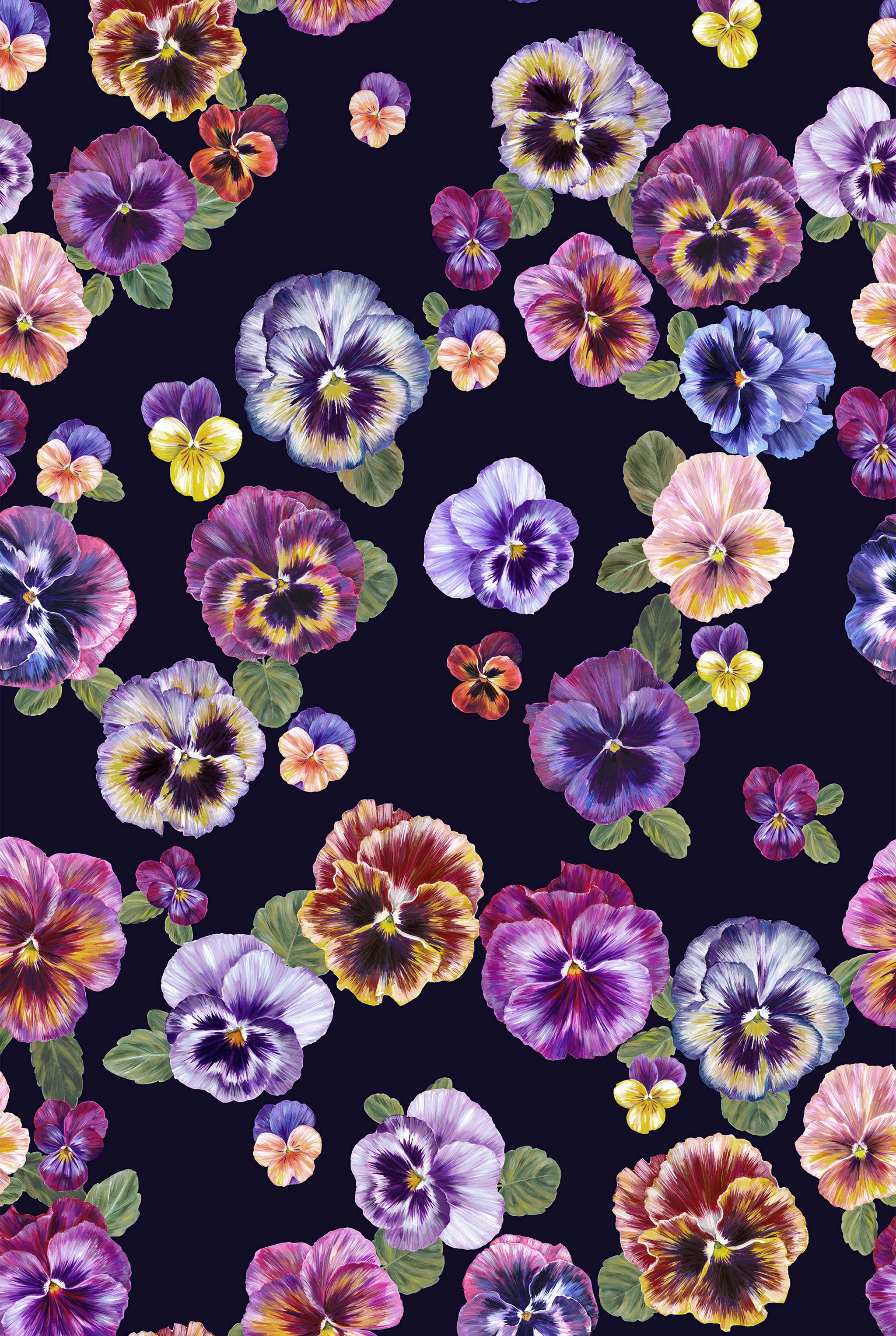 PLETHORA OF PANSIES Violet Wallpaper