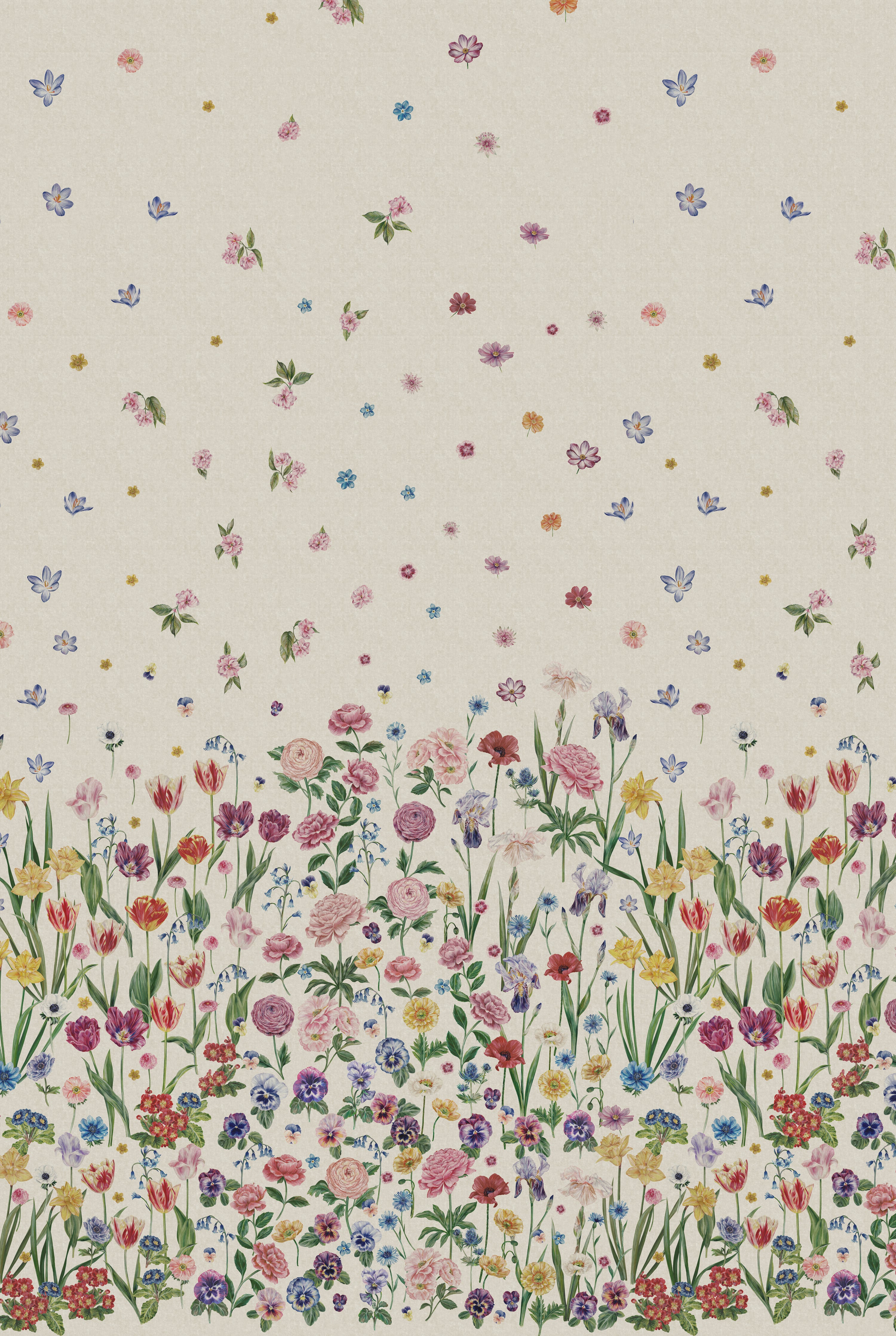 SEASONS IN BLOOM Parchment Wallpaper