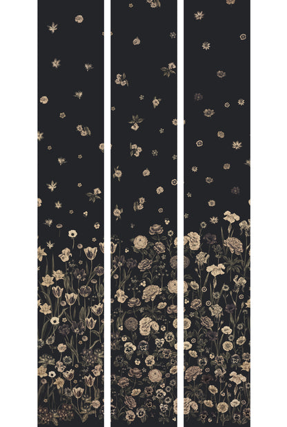 SEASONS IN BLOOM Charcoal Wallpaper