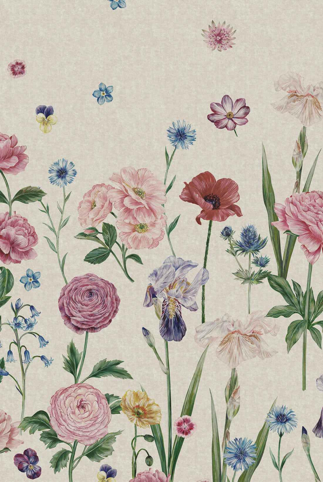 SEASONS IN BLOOM Parchment Wallpaper