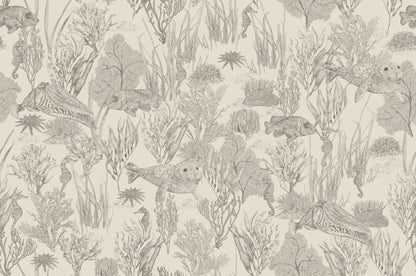 XV SEAVIEW MURAL Parchment Wallpaper