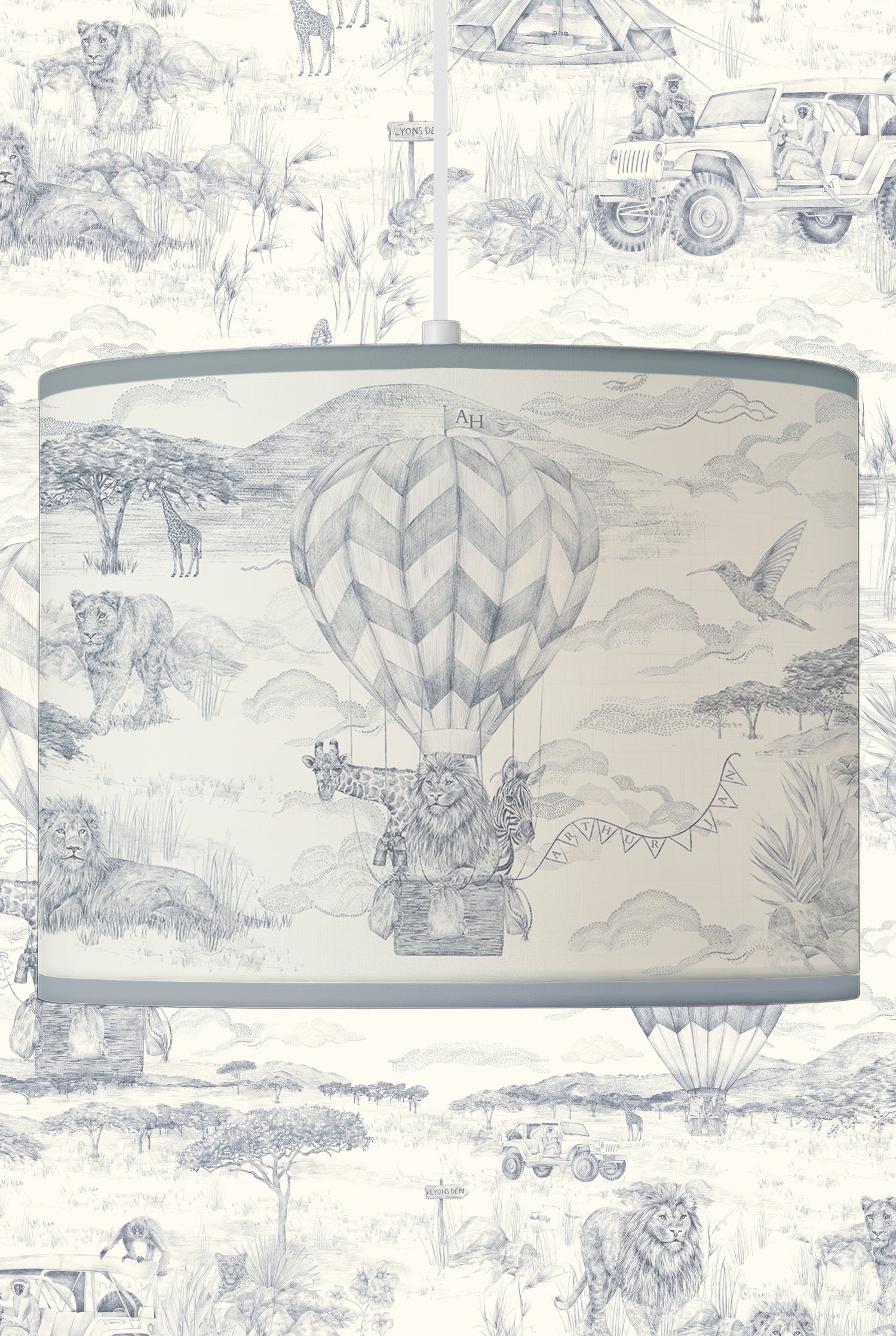 LYONS DEN Baby Blue personalized lampshade