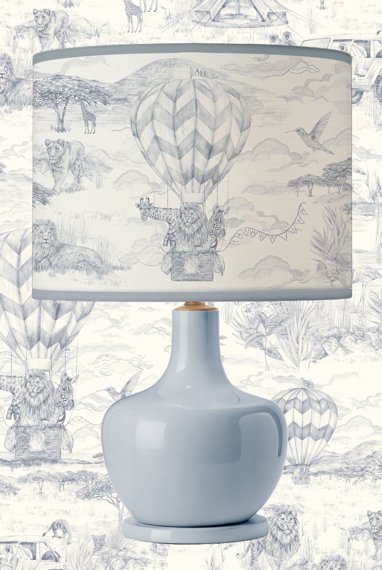 LYONS DEN Baby Blue personalized lampshade