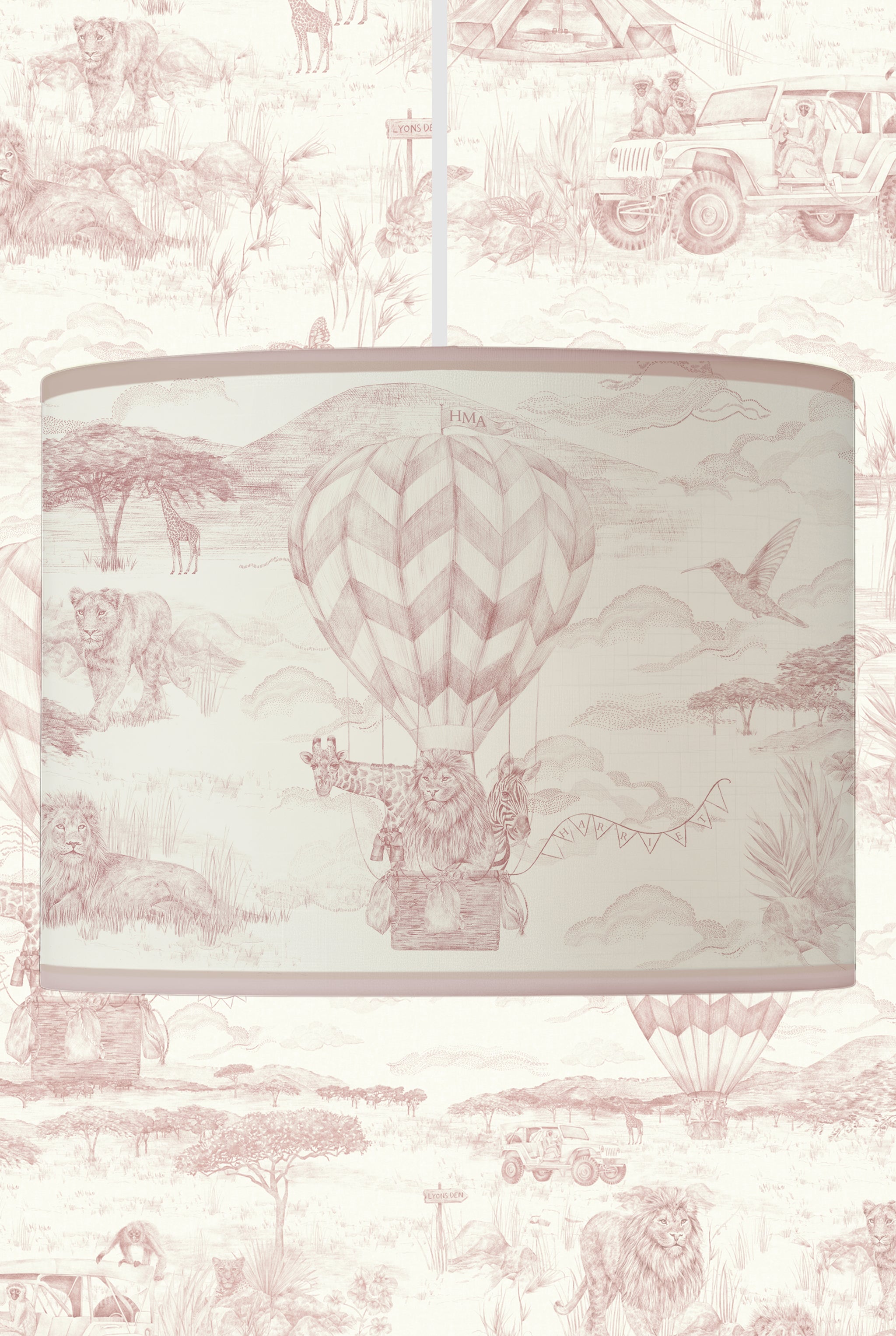 LYONS DEN Baby Pink personalized lampshade