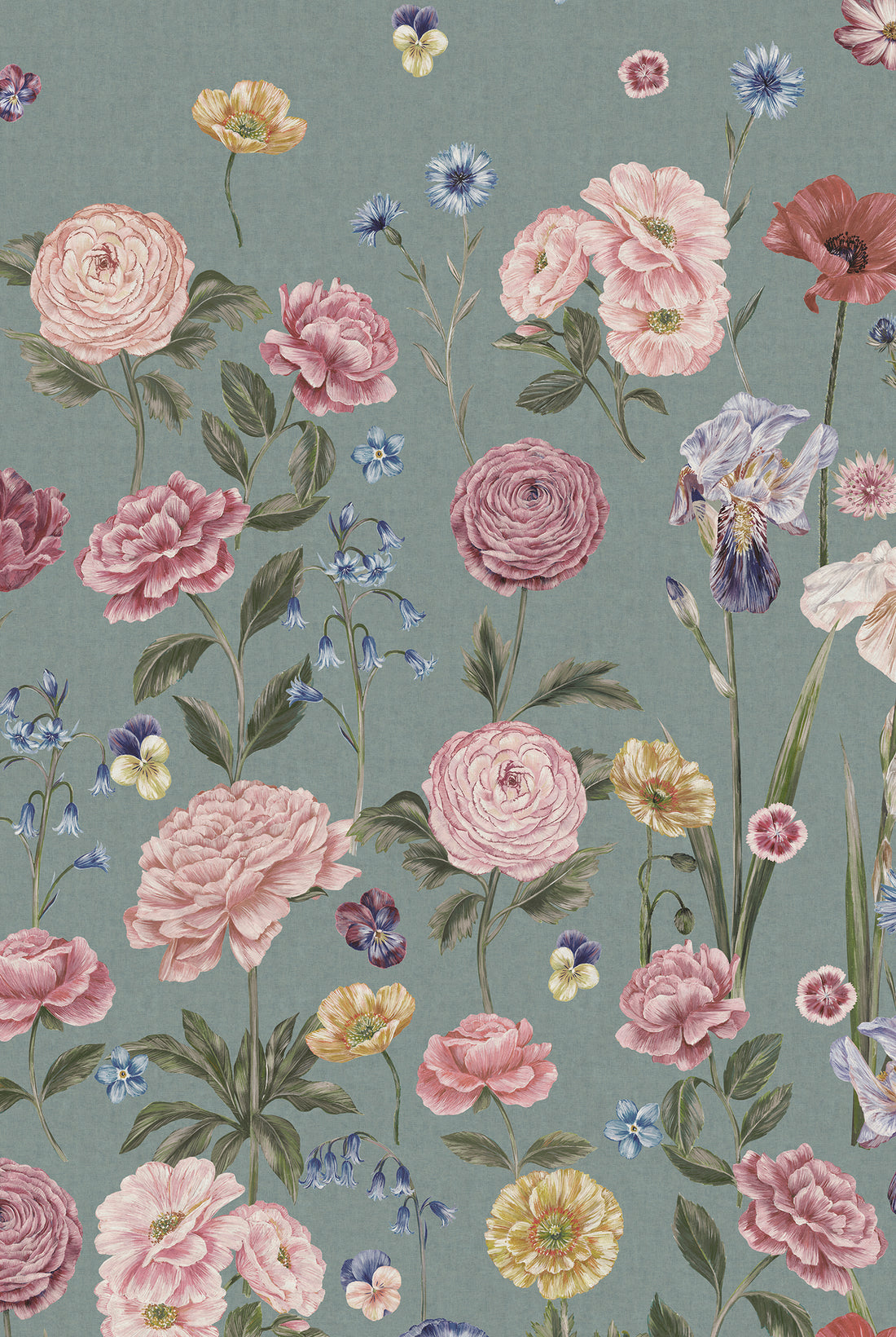SEASONS IN BLOOM Duck Egg Wallpaper
