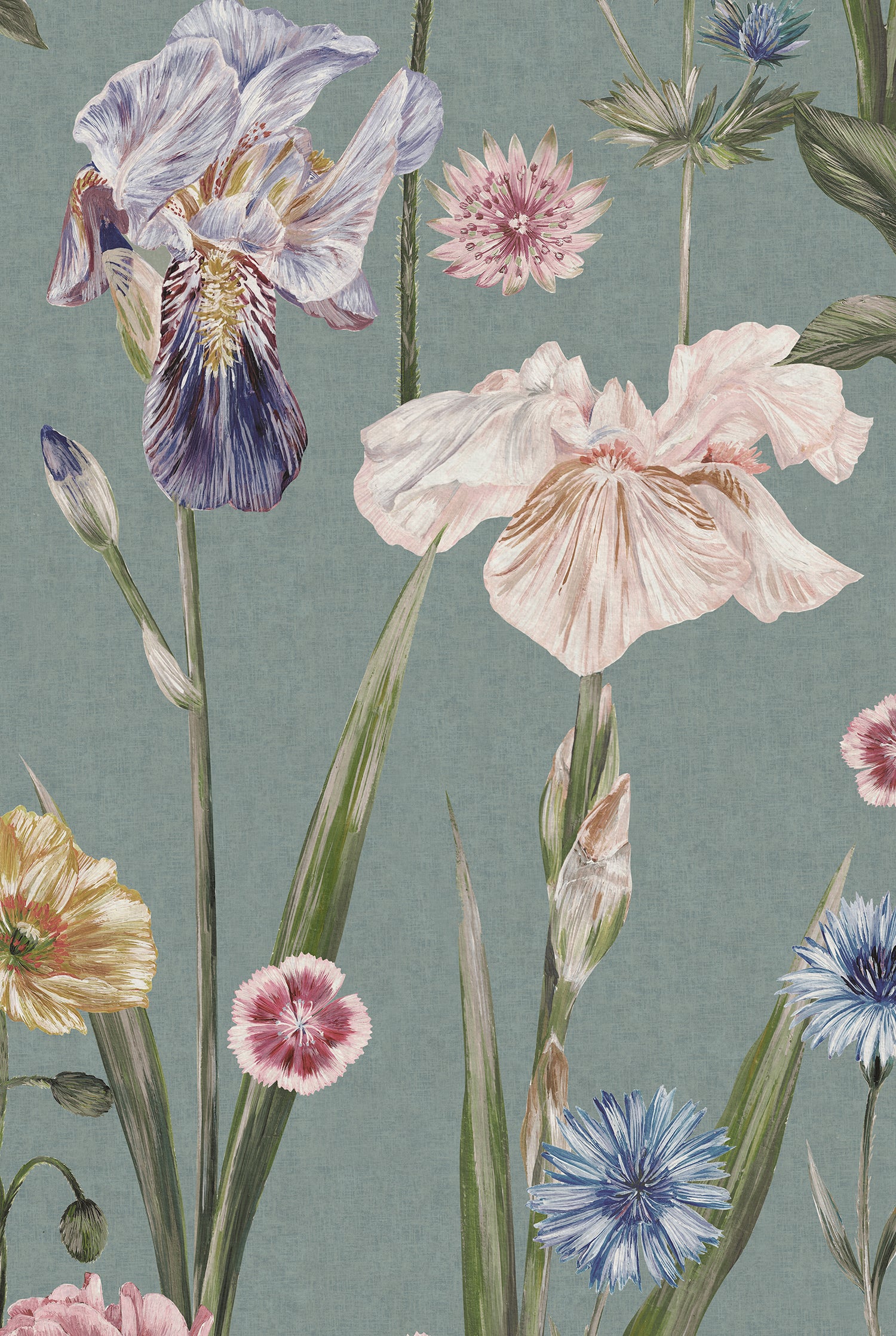 SEASONS IN BLOOM Duck Egg Wallpaper
