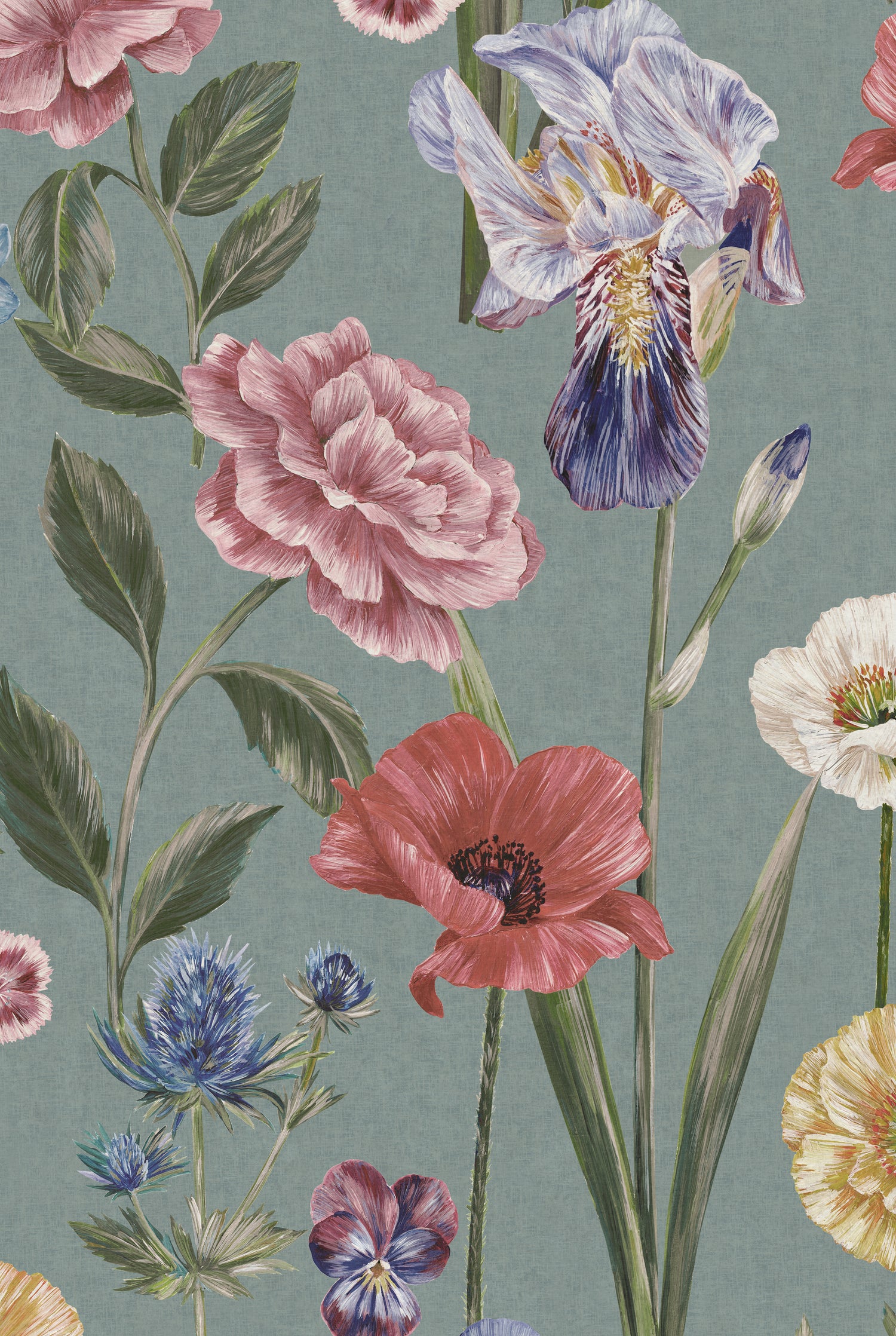 SEASONS IN BLOOM Duck Egg Wallpaper