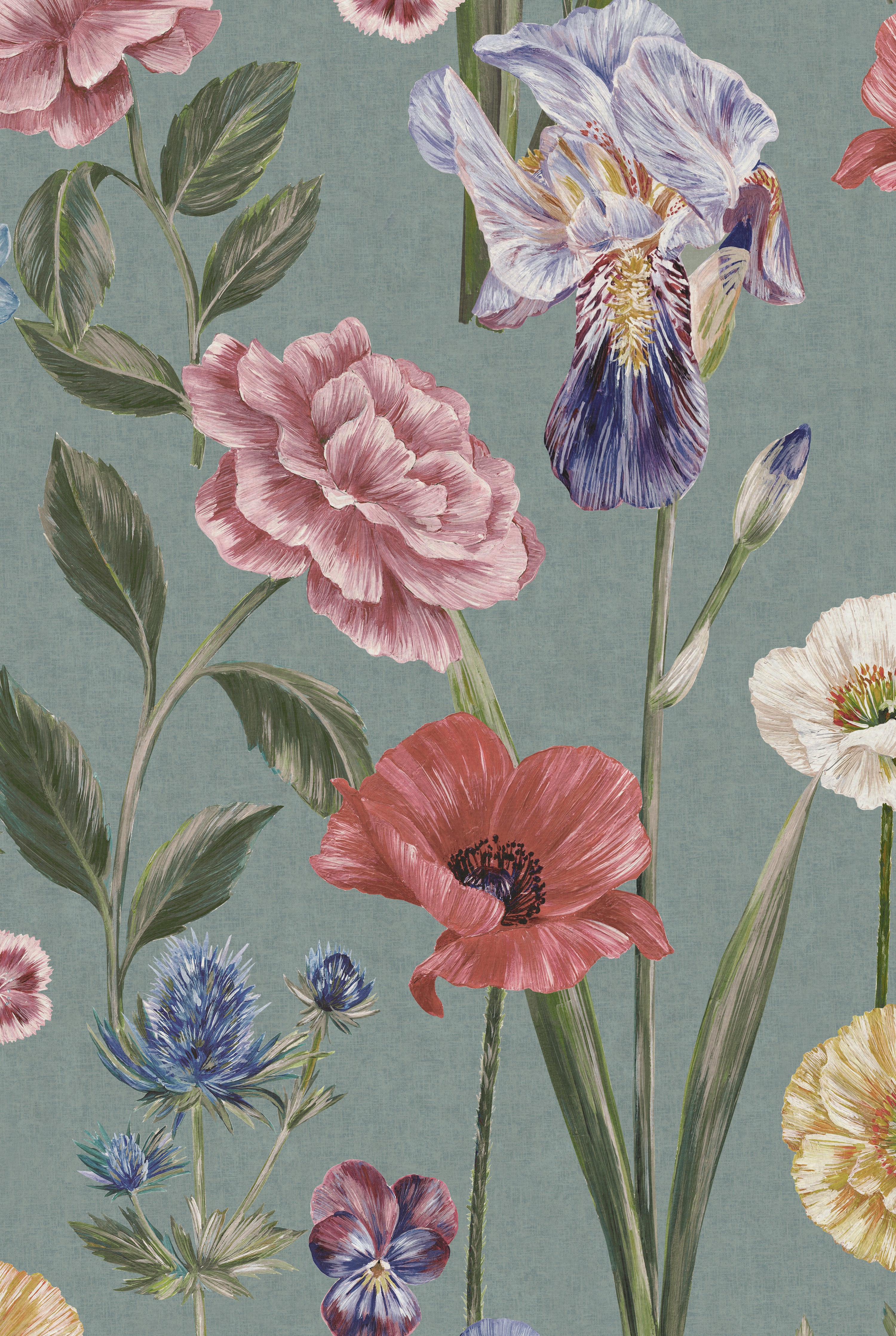 SEASONS IN BLOOM Duck Egg Wallpaper
