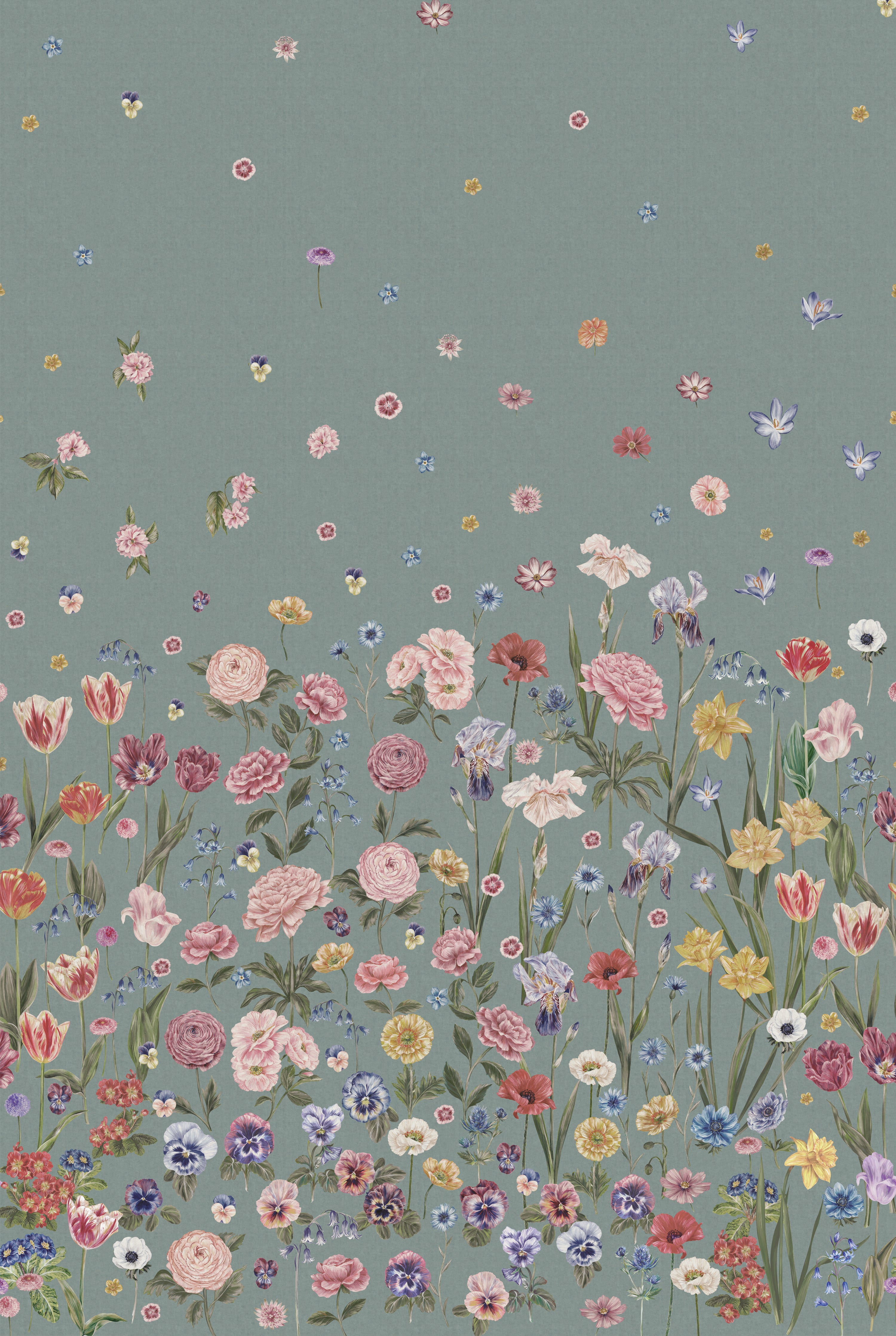 SEASONS IN BLOOM Duck Egg Wallpaper