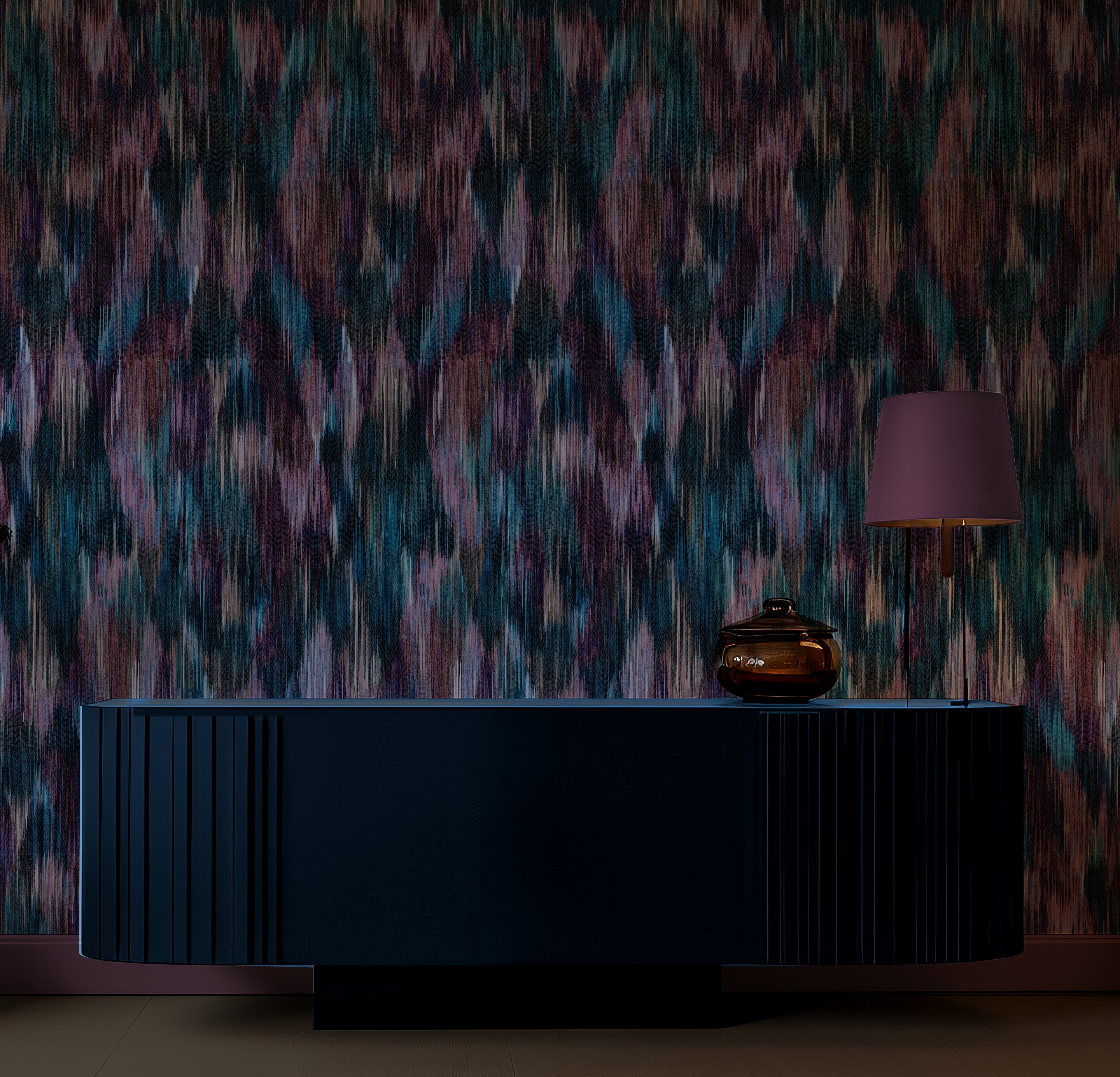 SPECTRE Ikat Jaded Berry Wallpaper