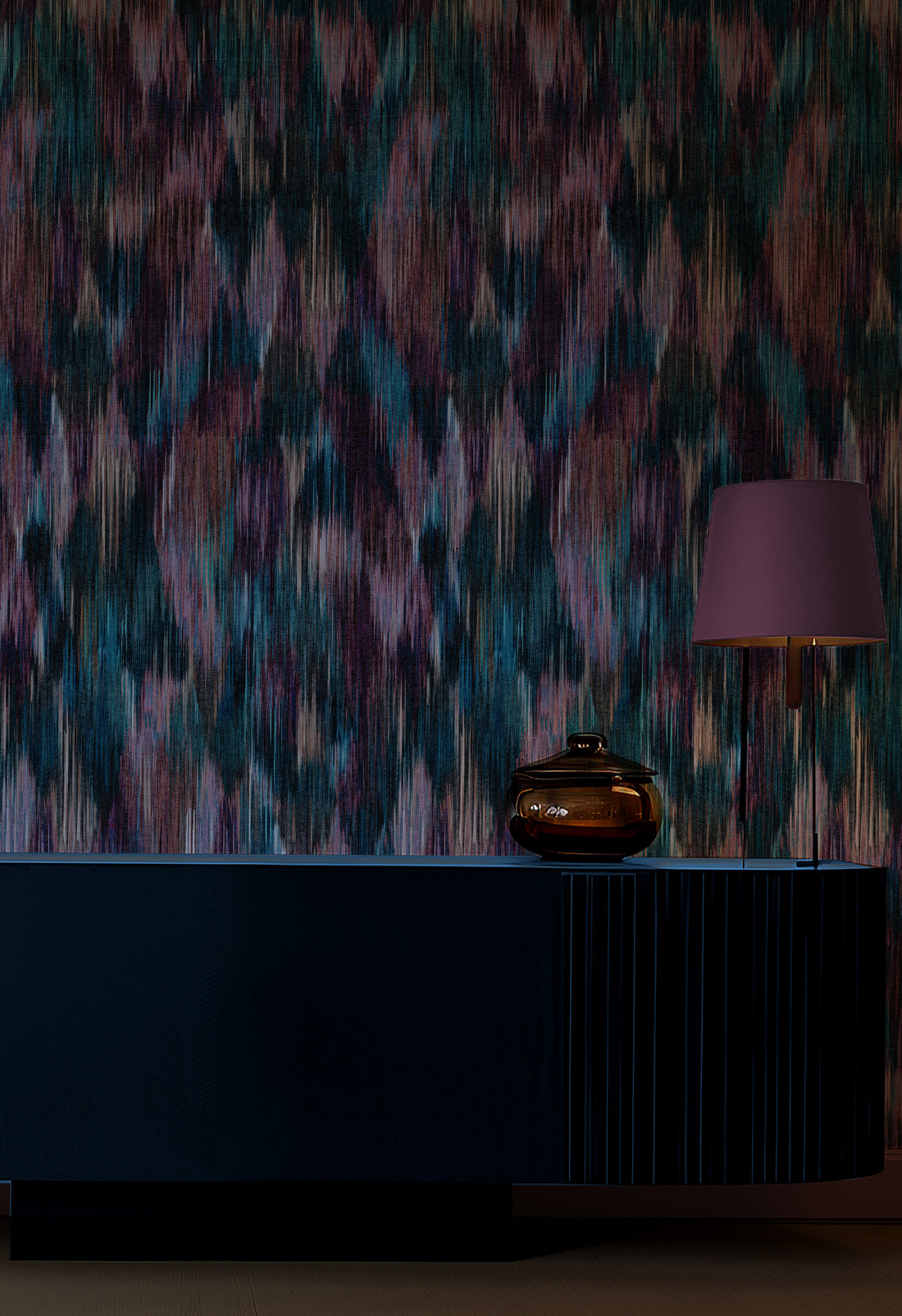 SPECTRE Ikat Jaded Berry Wallpaper