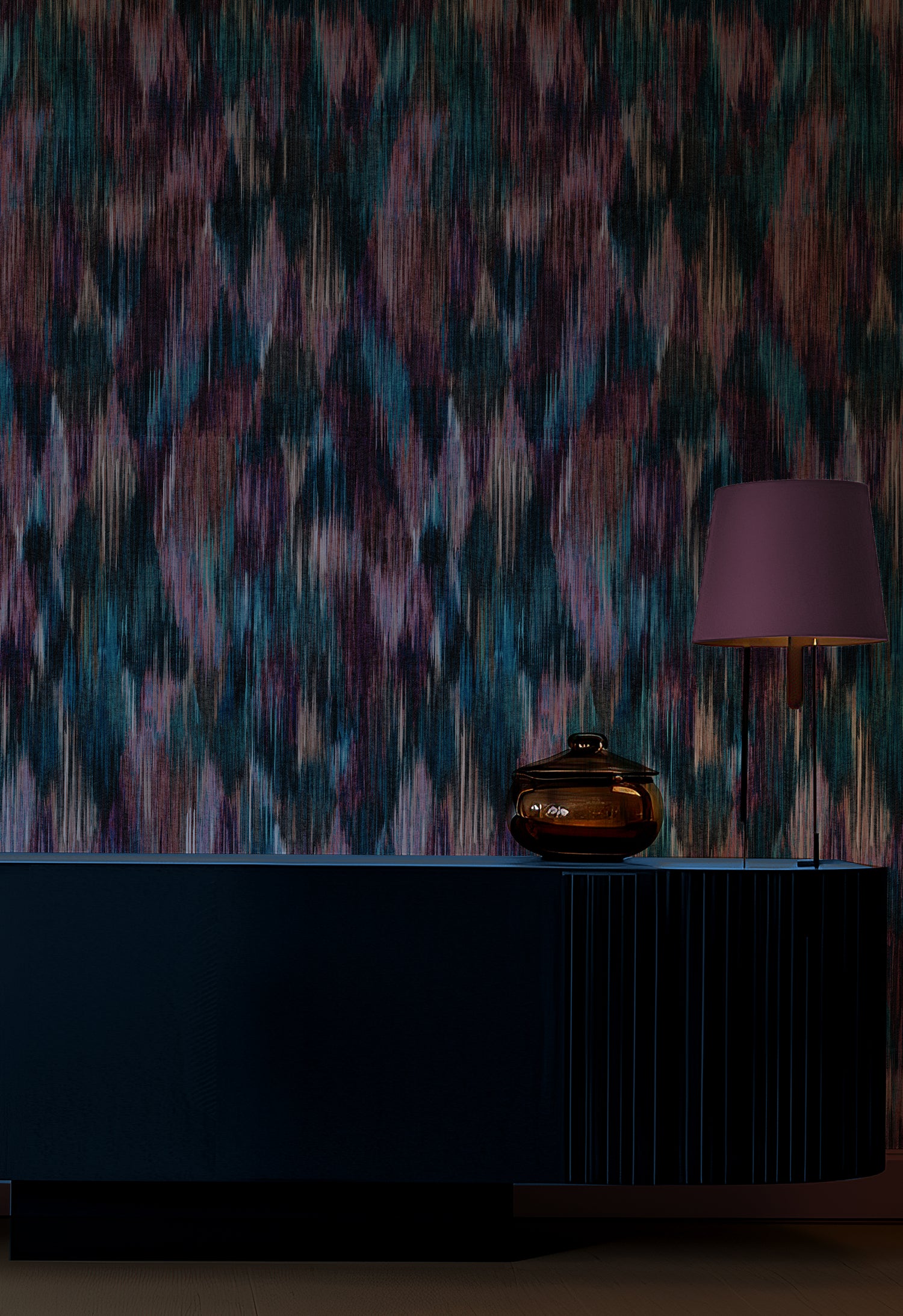 SPECTRE Ikat Jaded Berry Wallpaper