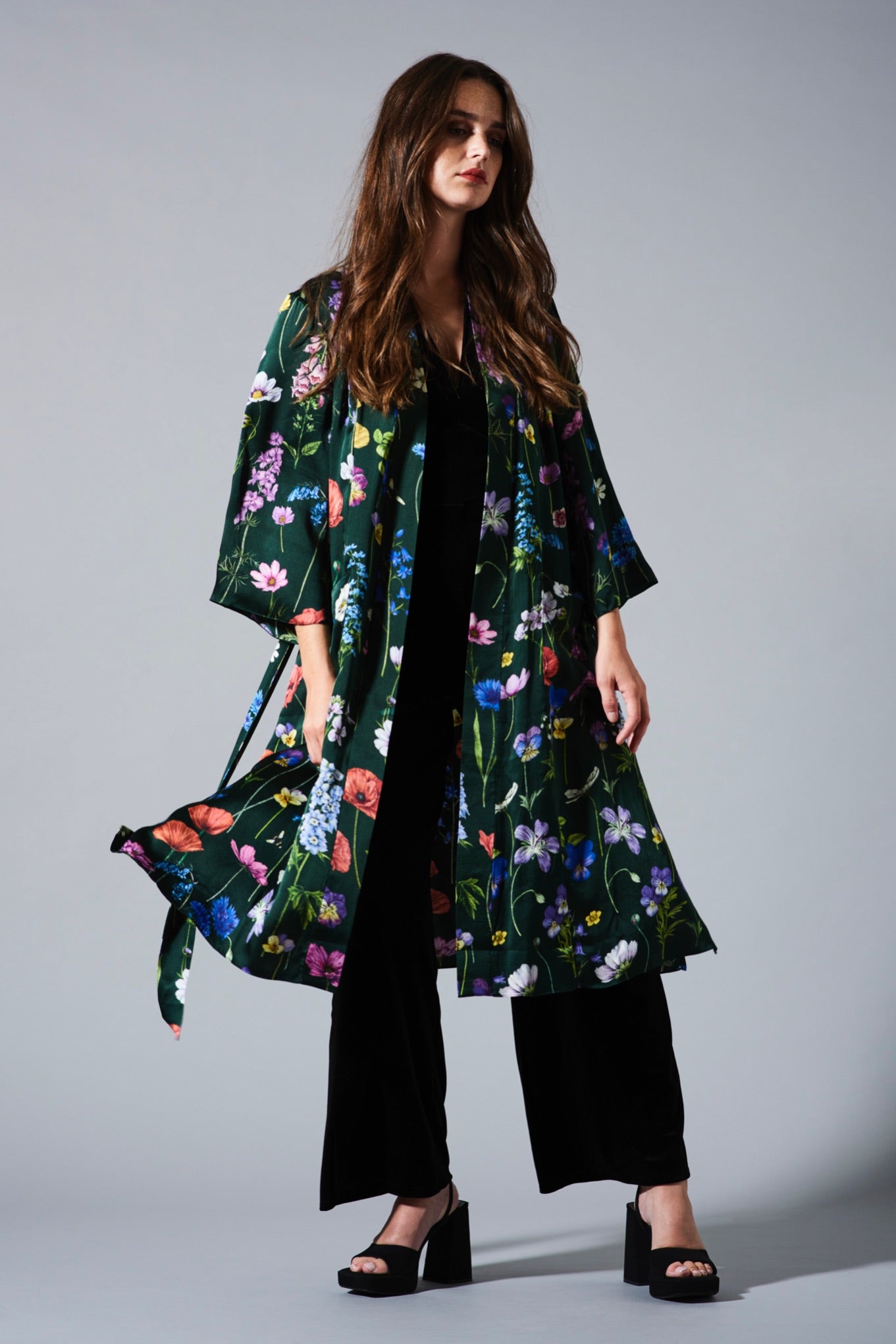 BOTANICA Green Silk Kimono