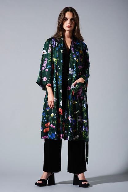 BOTANICA Green Silk Kimono