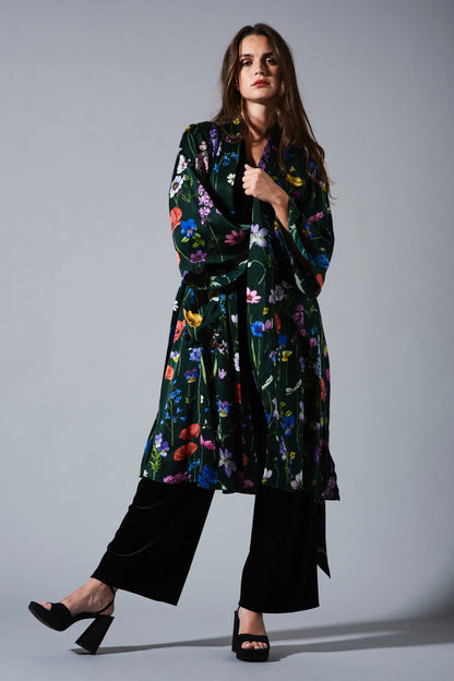 BOTANICA Green Silk Kimono