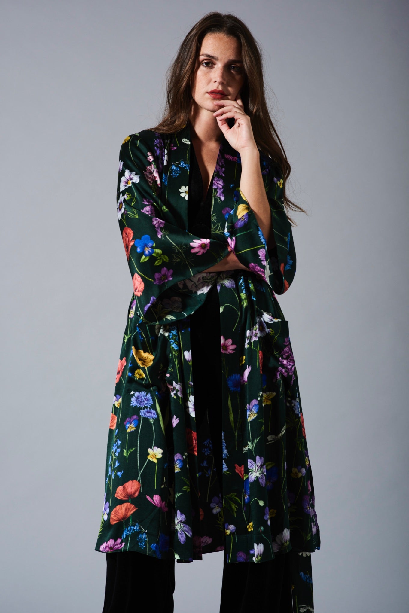 BOTANICA Green Silk Kimono